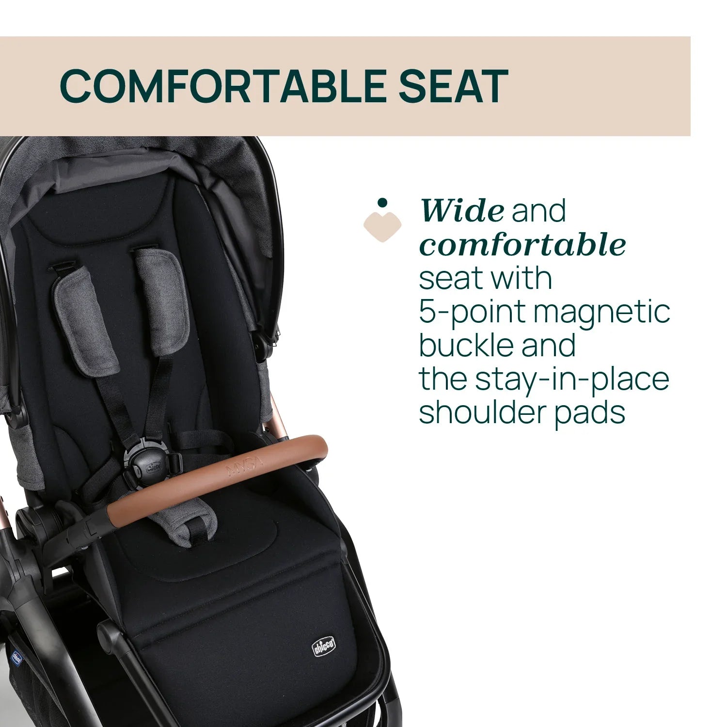chicco Mysa Stroller Black Satin