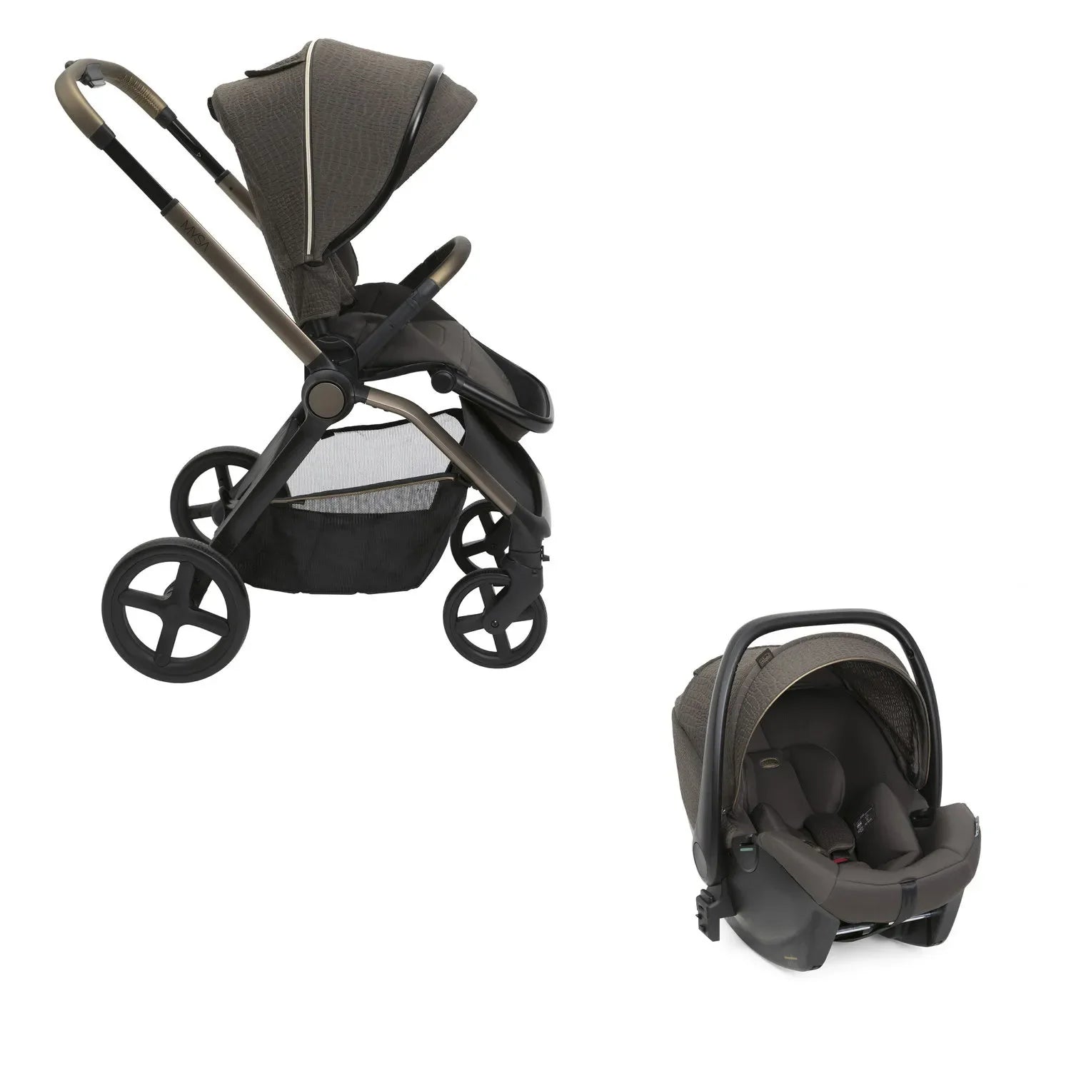 chicco Mysa Stroller Bronze Lizard  & Kory Plus Special Car Seat Bronze Lizard