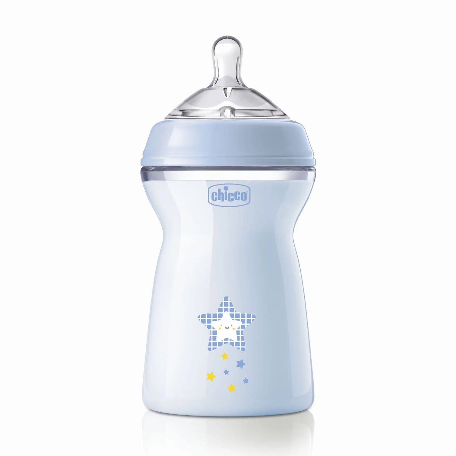 chicco Natural Feeling Fast Flow Baby Bottle  6M+ 330ML Blue