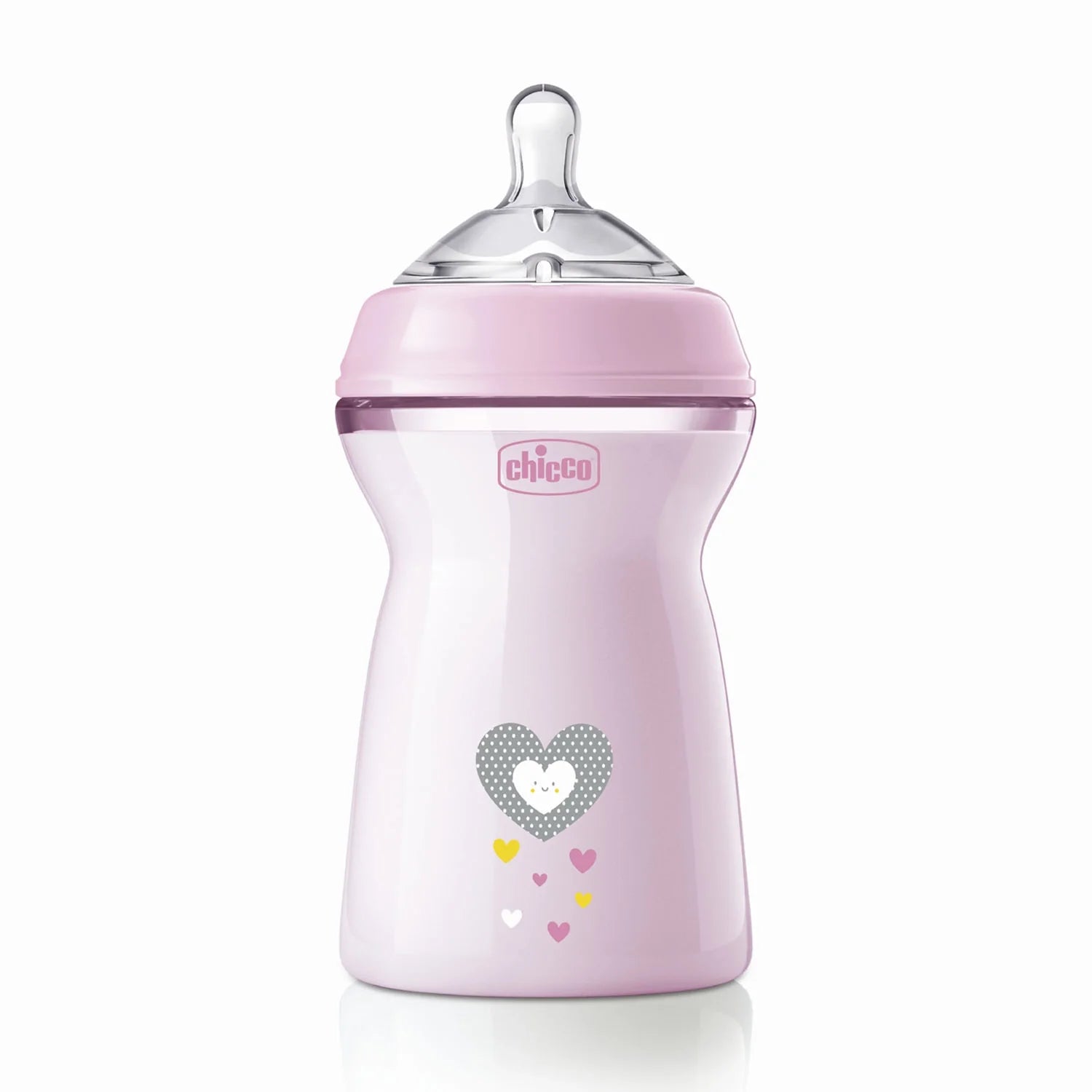 chicco Natural Feeling Fast Flow Baby Bottle  6M+ 330ML Pink