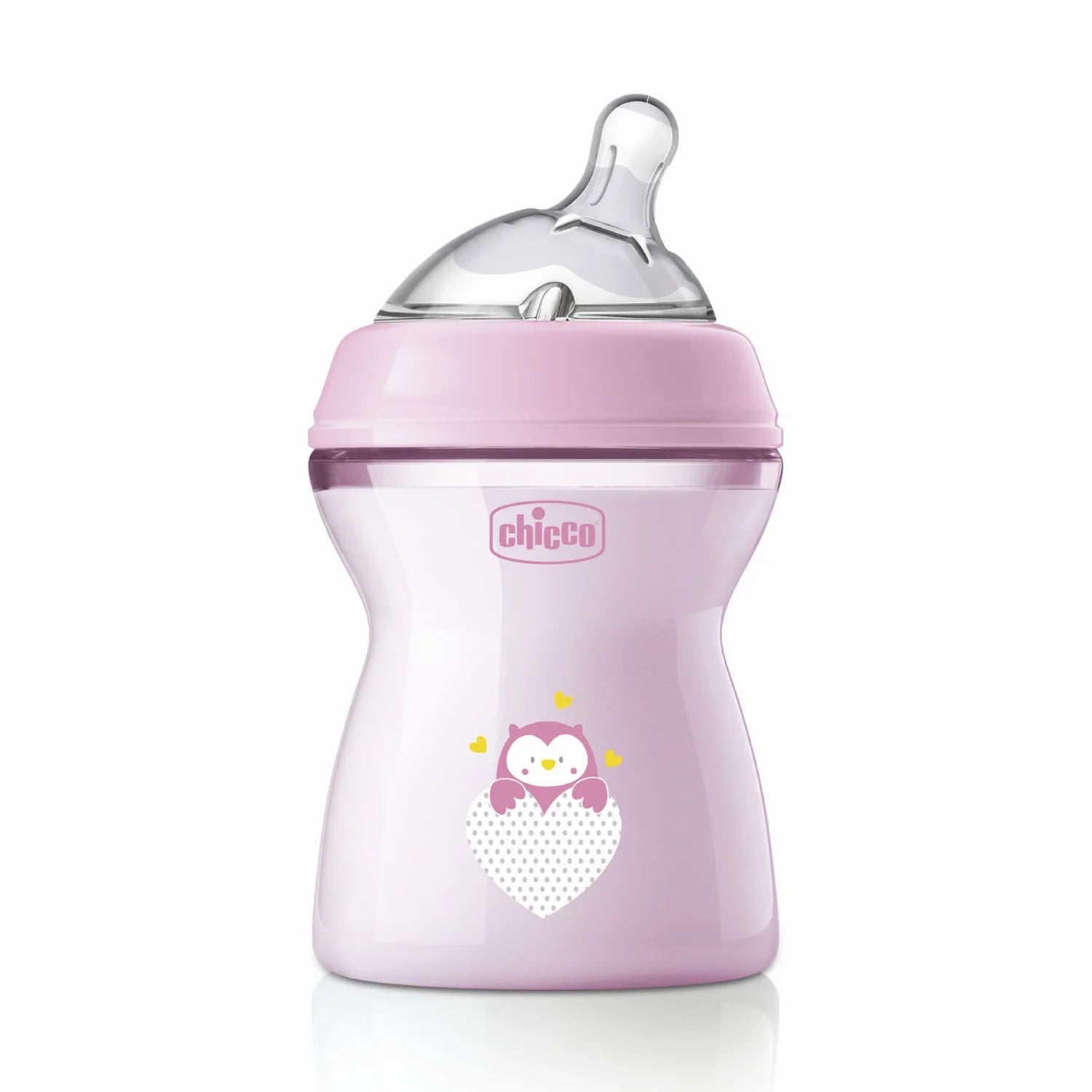 chicco Natural Feeling Medium Flow Baby Bottle 2M+ 250ML Pink