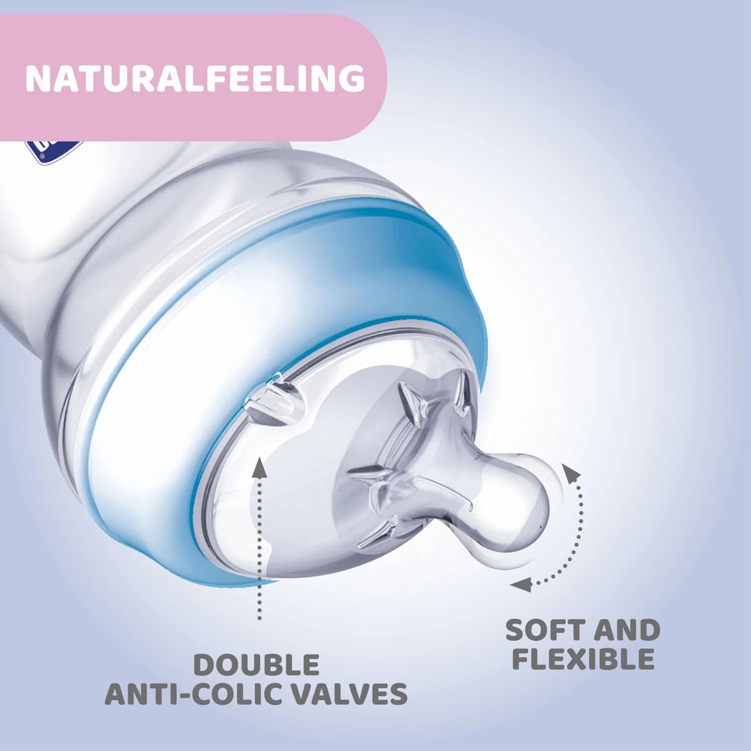 chicco Natural Feeling Slow Flow Baby Bottle 0M+ 150ml Blue