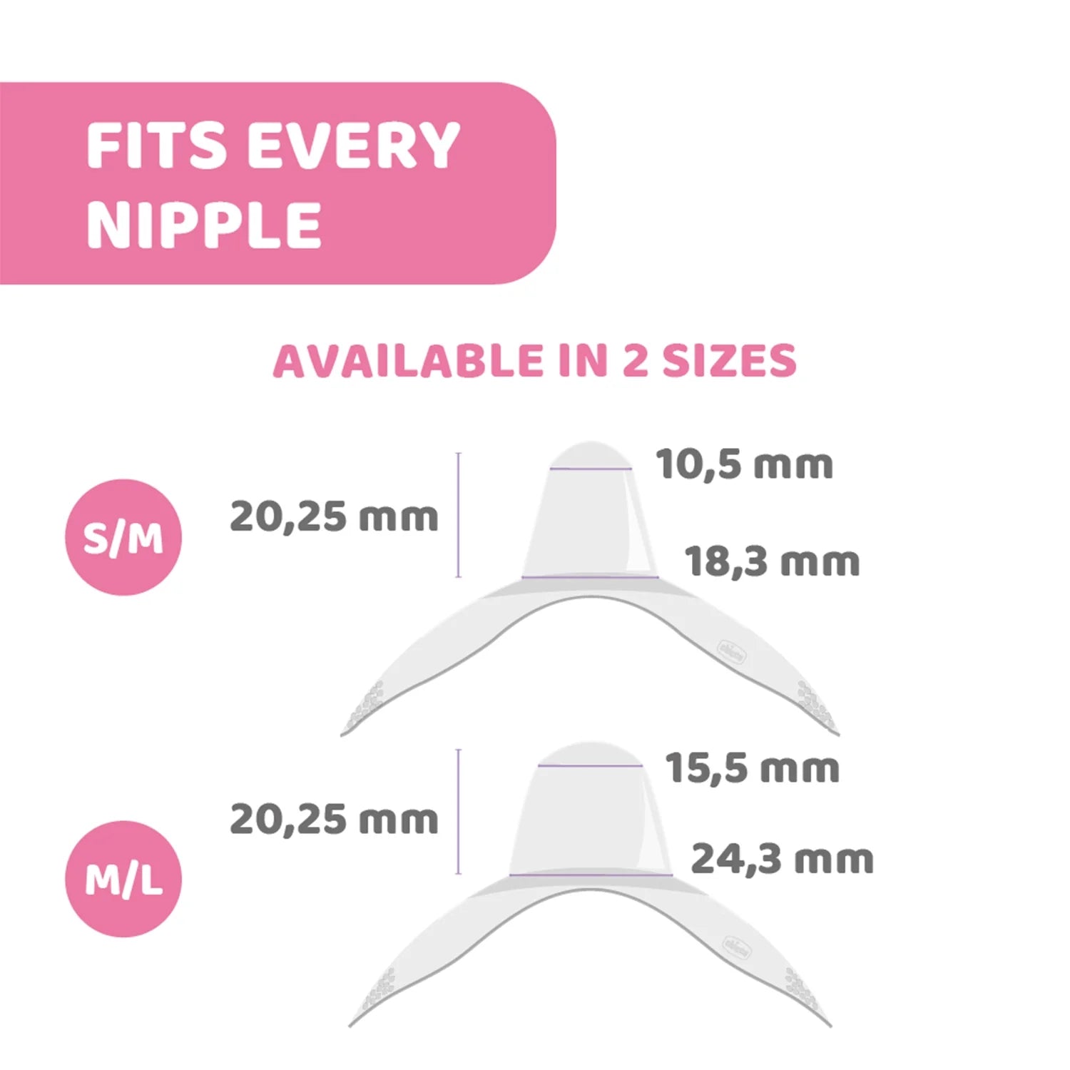chicco Nipple Shields Silicone  M-L