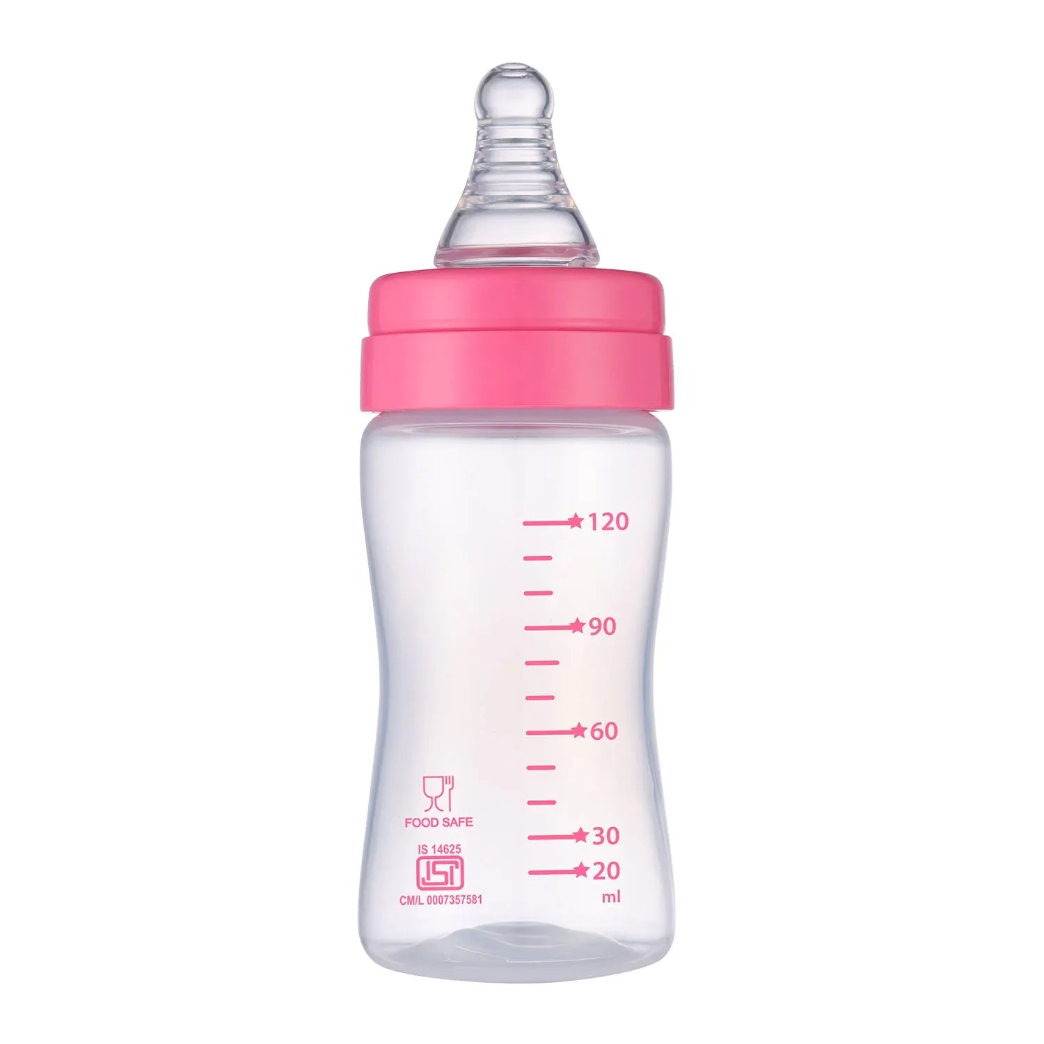 chicco Nourish Plus Slow Flow Baby Bottle 120ml 0M+ Pink