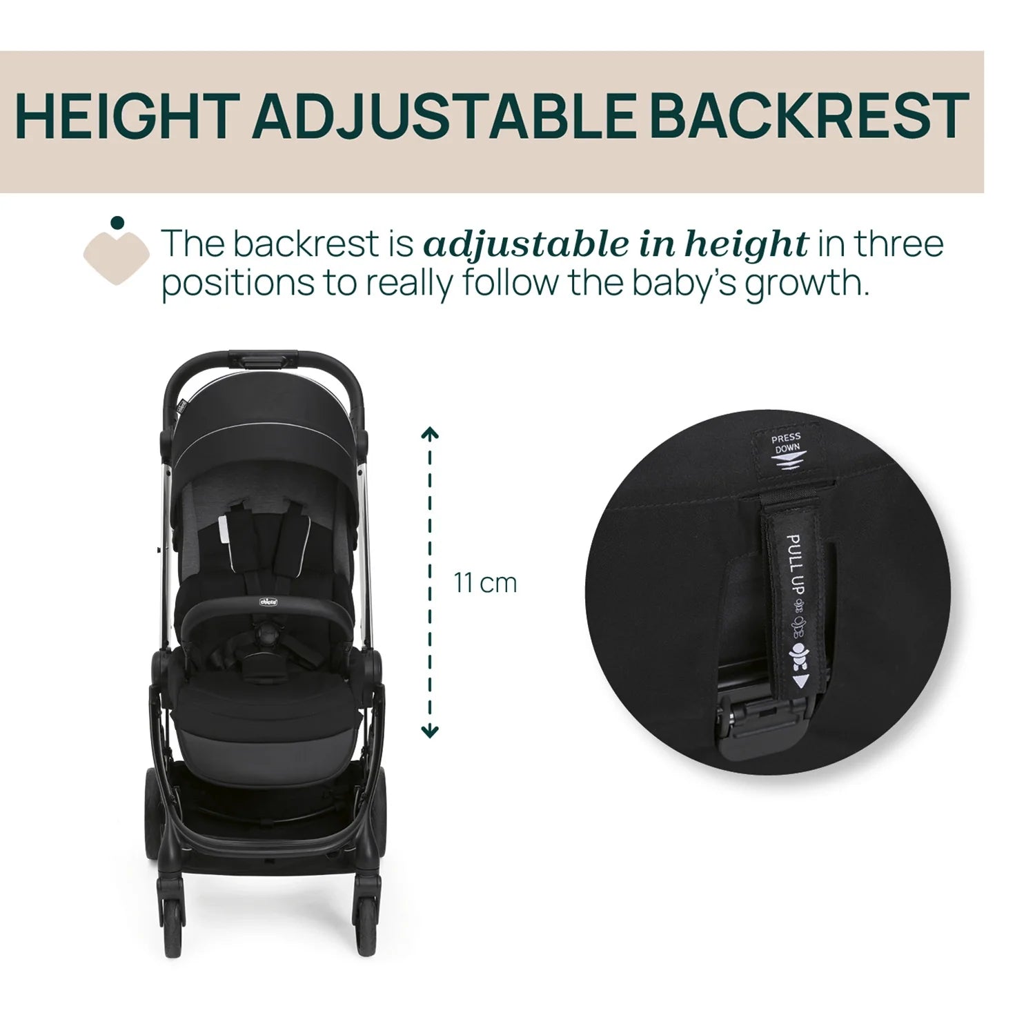 chicco One4Ever Lounge Stroller Black Beauty