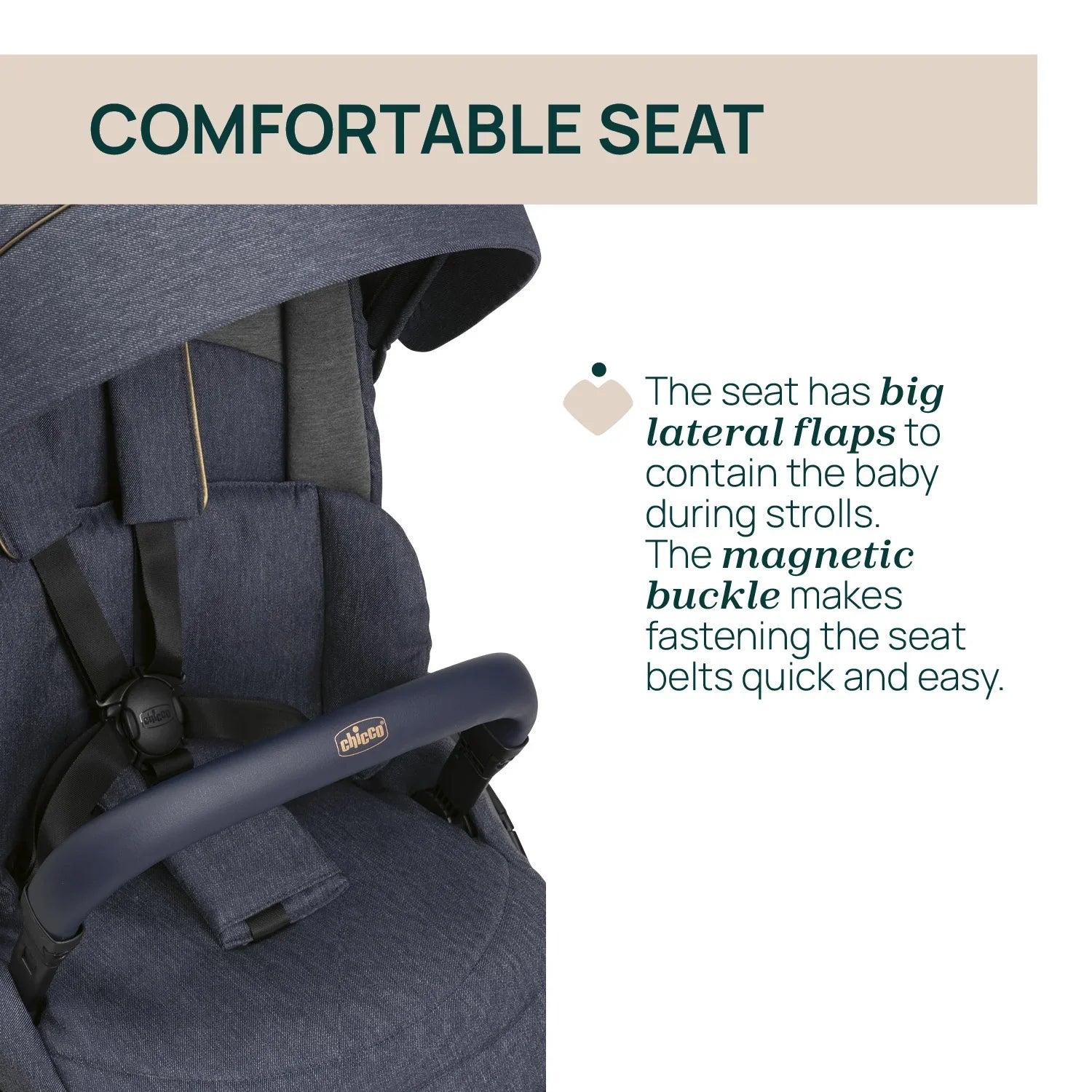 chicco One4Ever Lounge Stroller Denim Shine