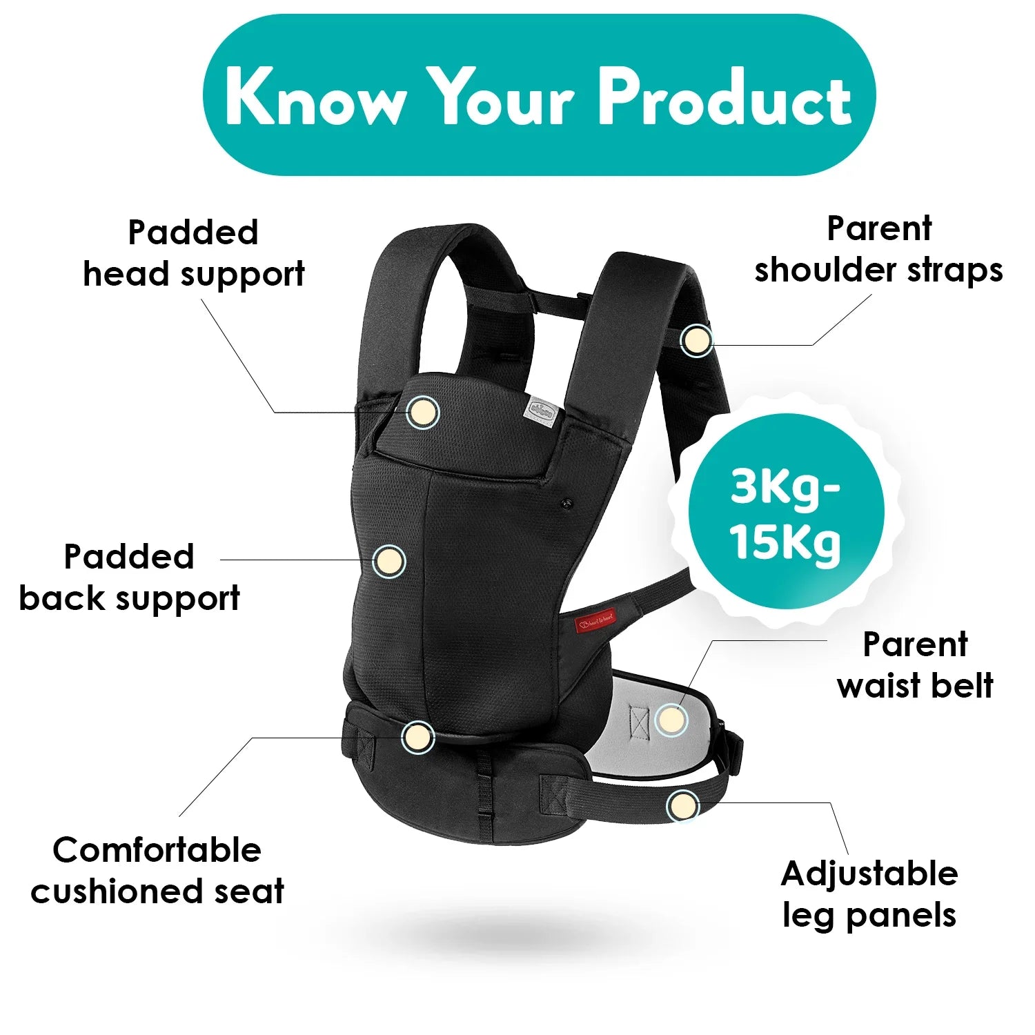 chicco Snug Support Baby Carrier Black
