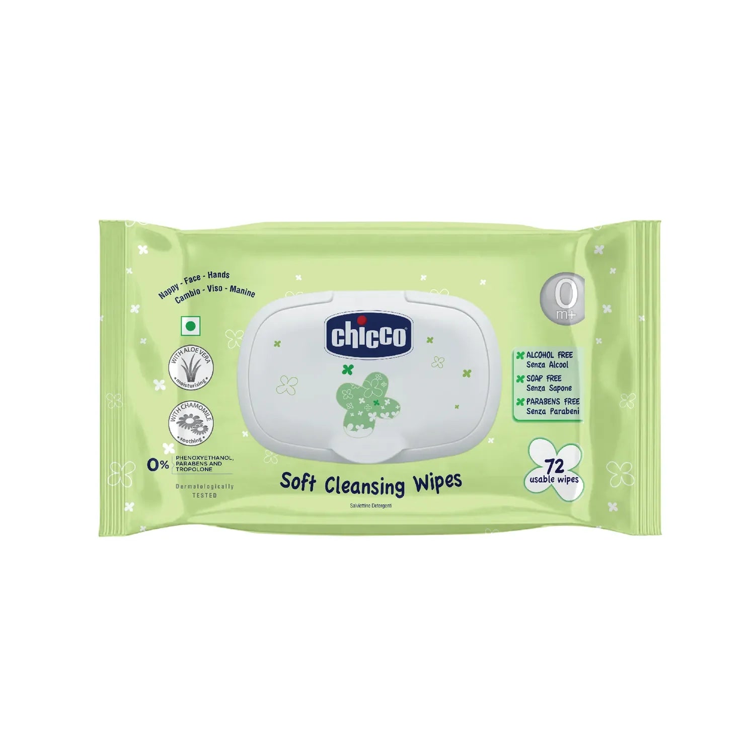 chicco Soft Cleansing Wipes Fliptop 72 Pcs
