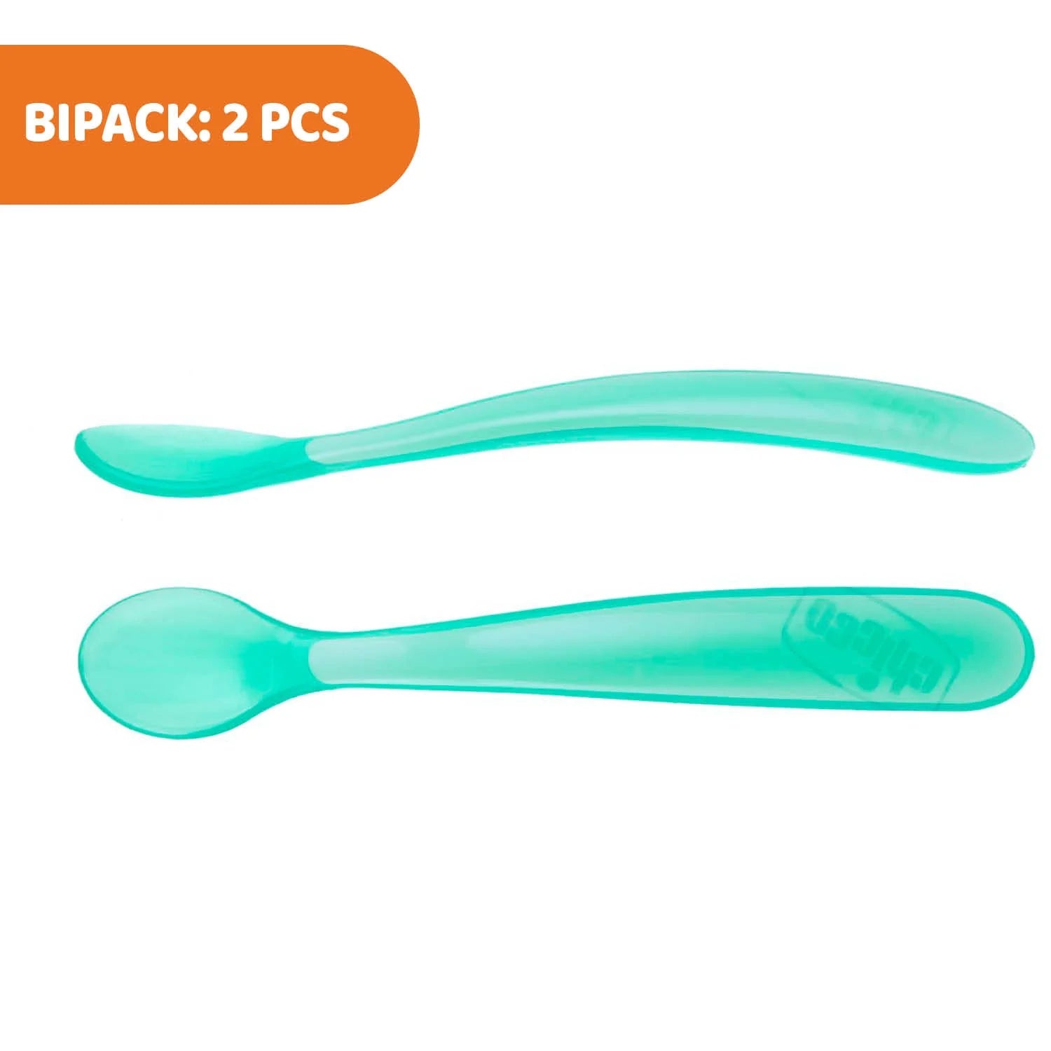 chicco Soft Silicon Spoon Bi Pack Boy 6M+