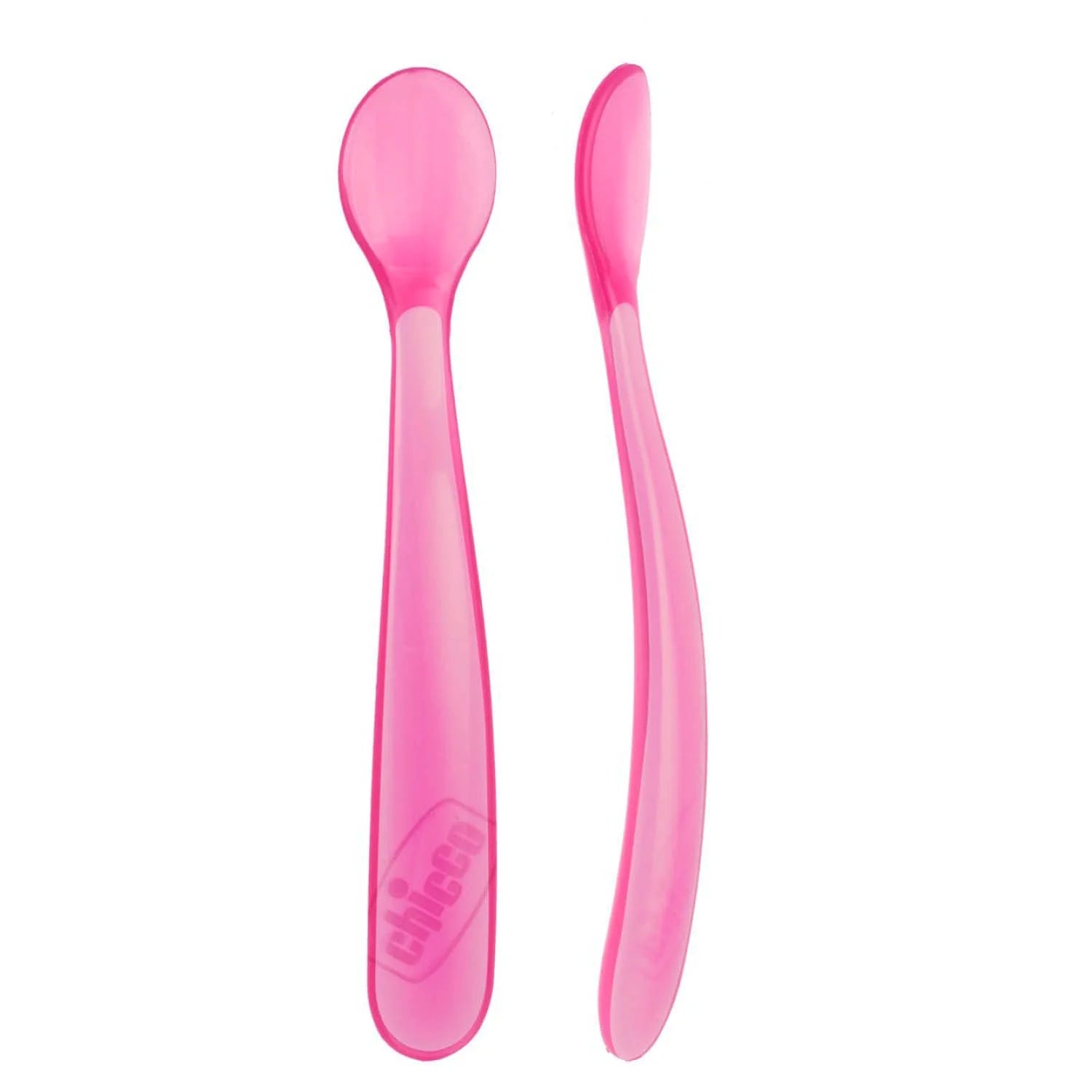 chicco Soft Silicon Spoon BiPack Girl 6M+