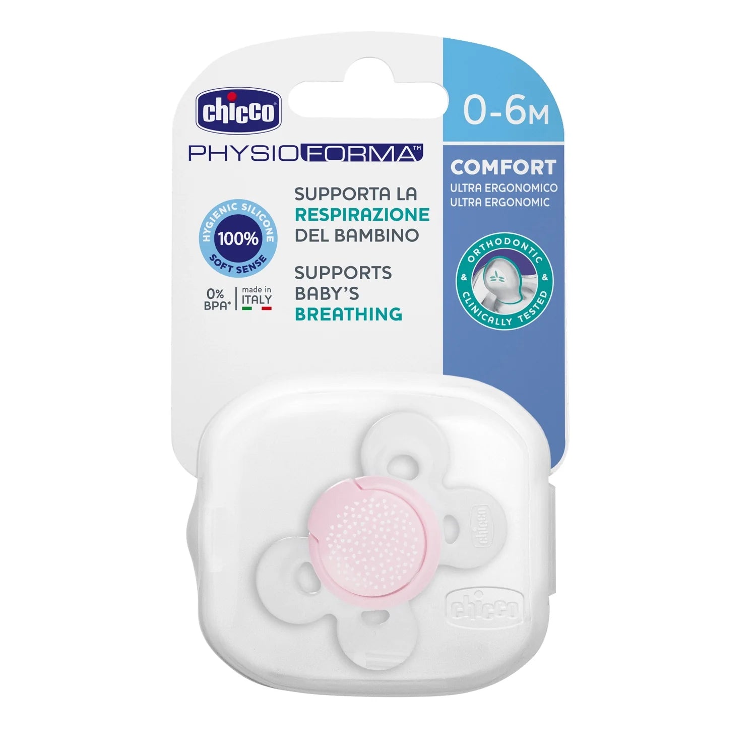 chicco Soother Physio Comfort Pink 2 to 6M 1Pc
