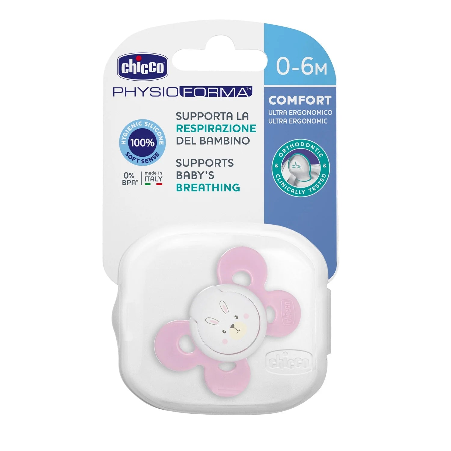 chicco Soother Physio Comfort Pink 2 to 6M 1Pc