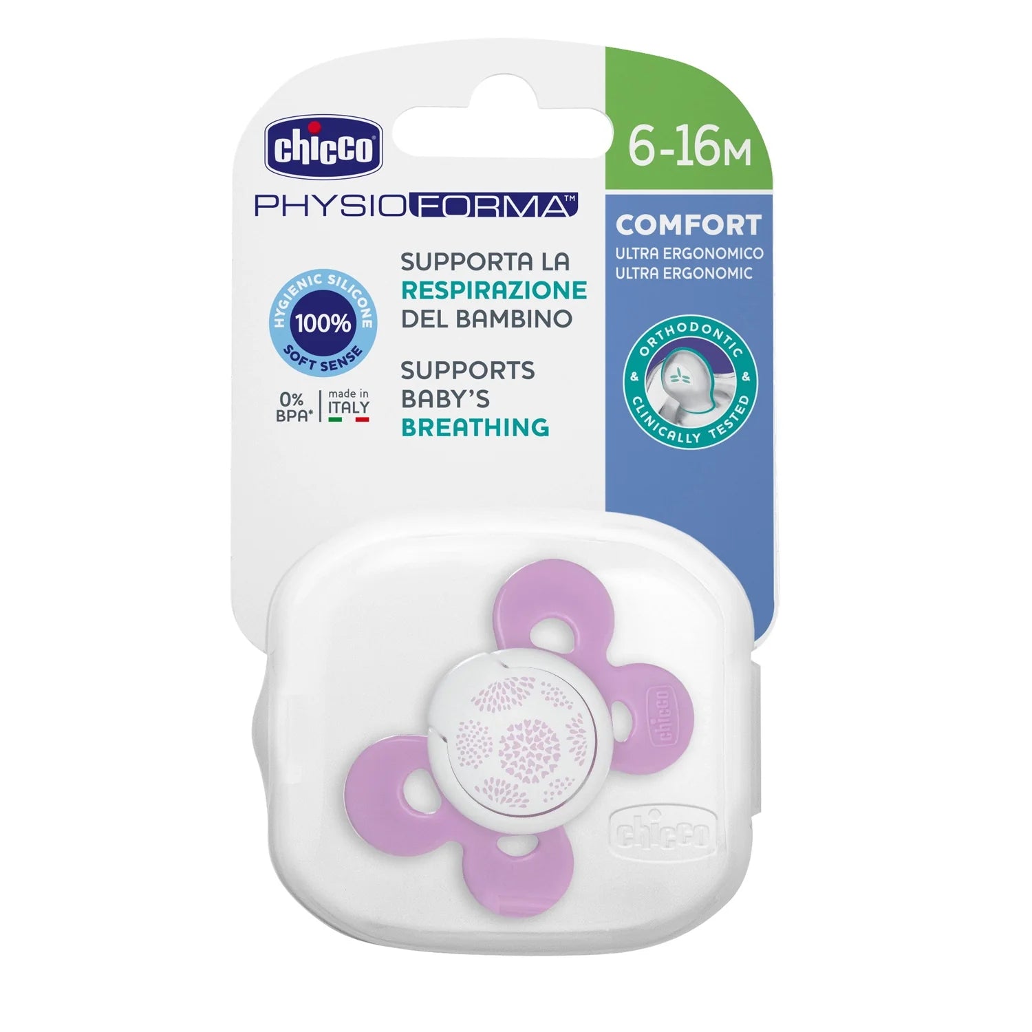 Chicco Soother Physio Comfort Pink 6 to 16M 1Pc