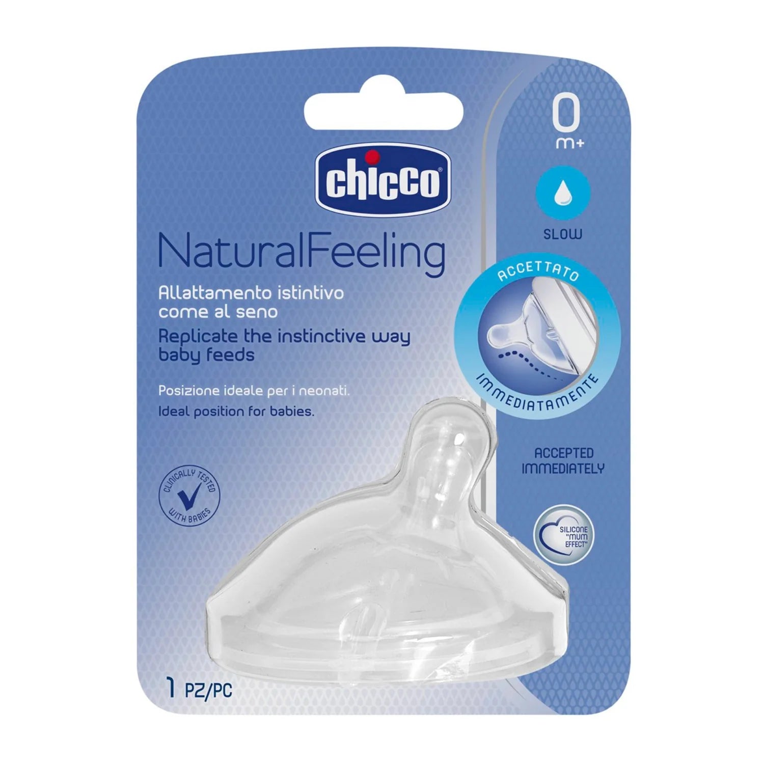 Chicco Teat Natural Feeling 0M+ Regular Flow 1 Pc