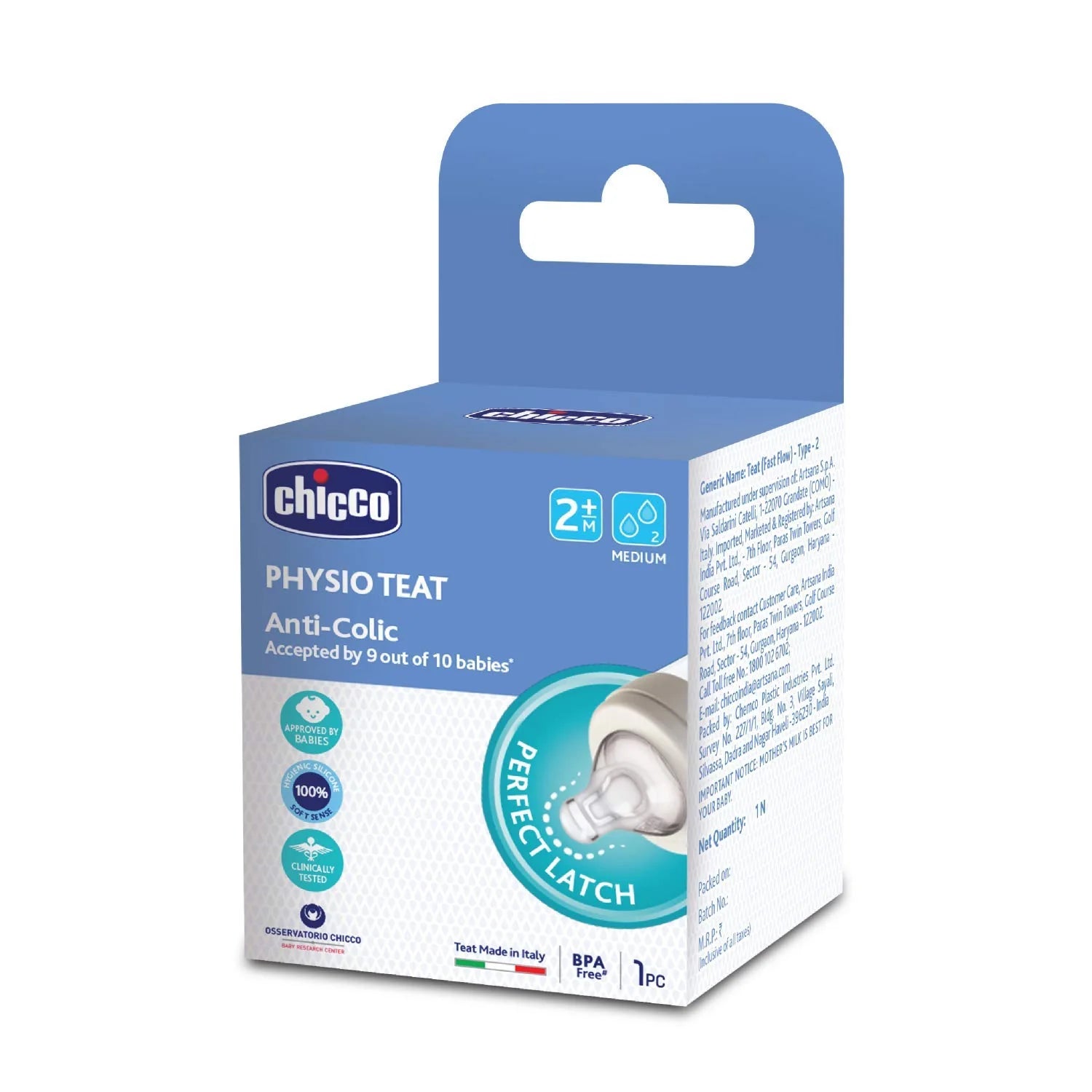 Chicco Teat Perfect5 2M+ Medium Flow 1Pc