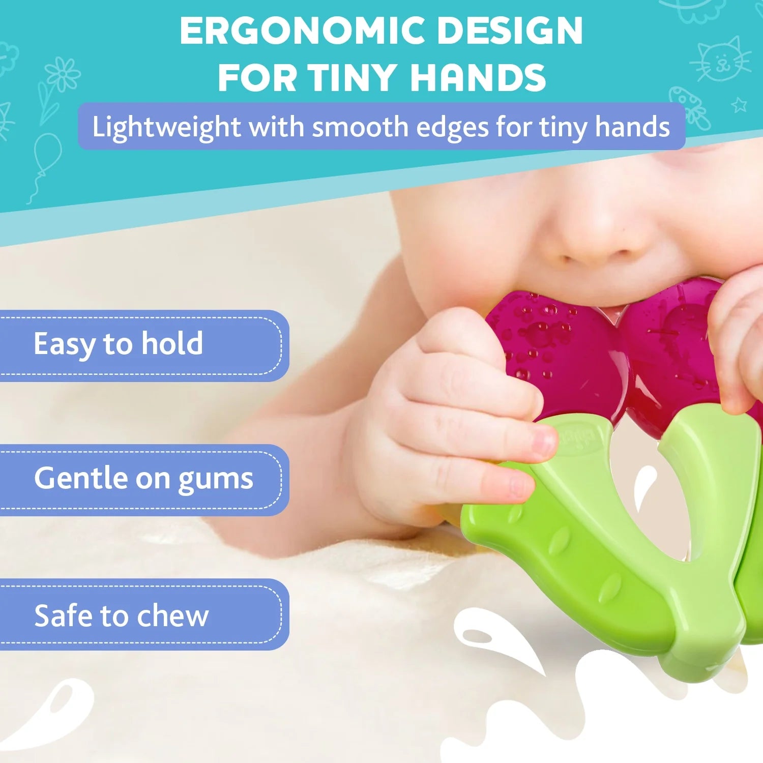 Chicco Teether Refreshing Cherry Pink 4M+ 1Pc