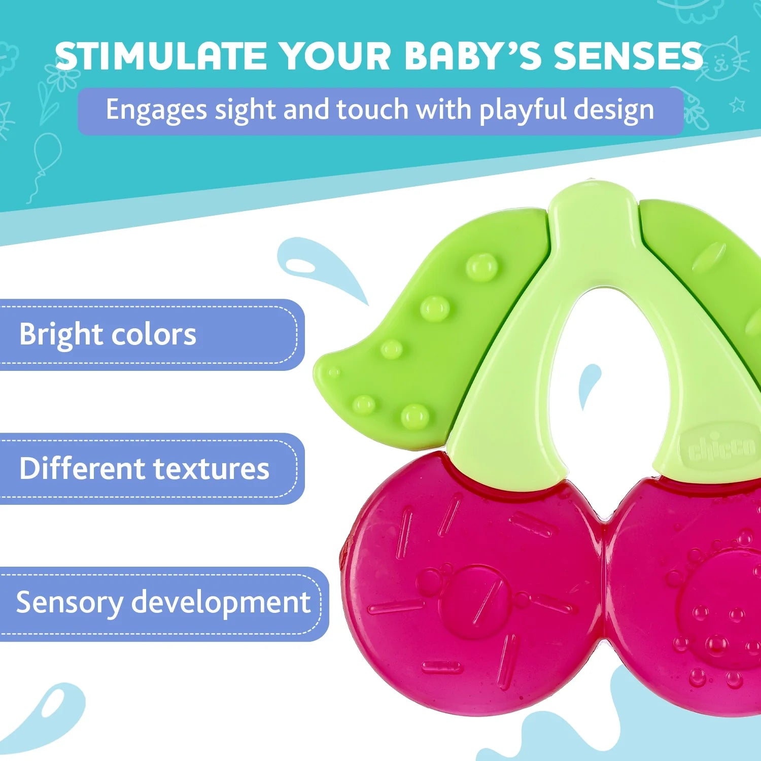 Chicco Teether Refreshing Cherry Pink 4M+ 1Pc