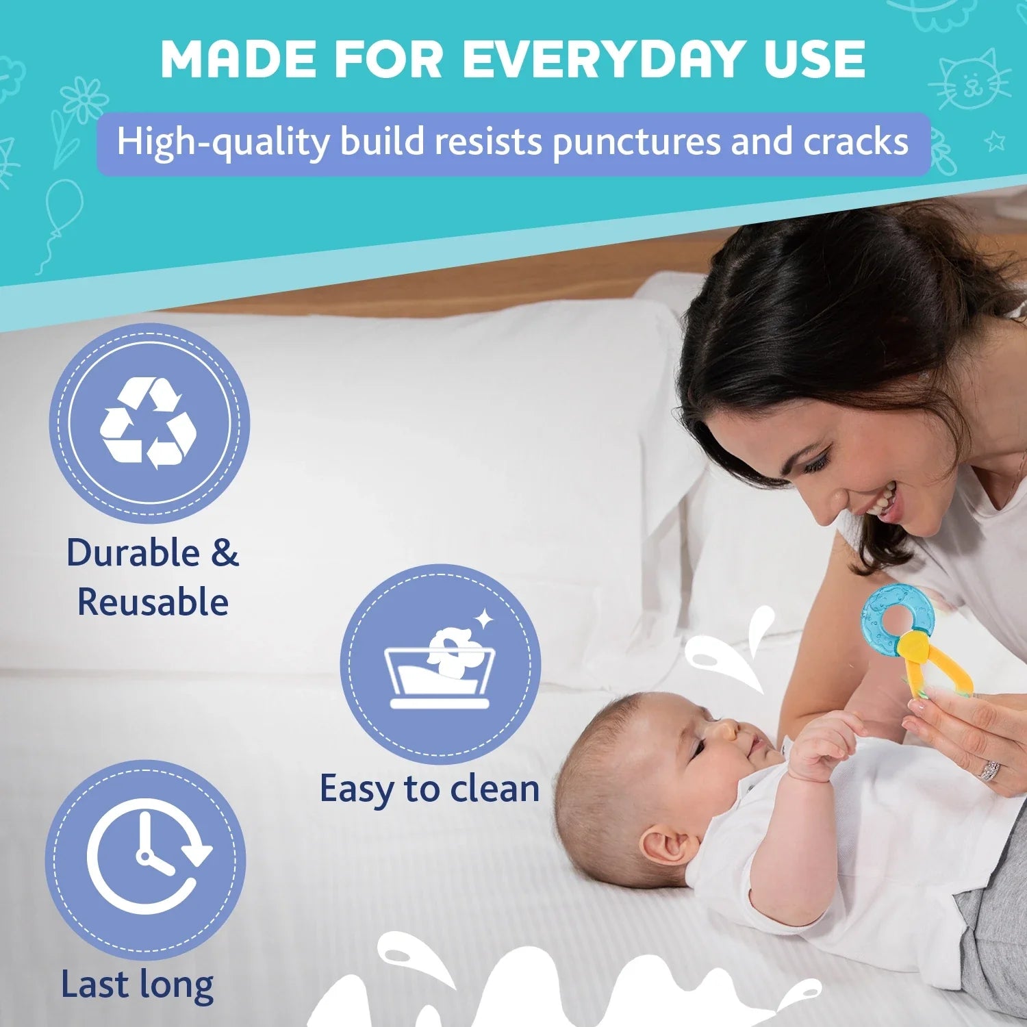 Chicco Teether Refreshing Ring Handle Blue 4M+ 1Pc