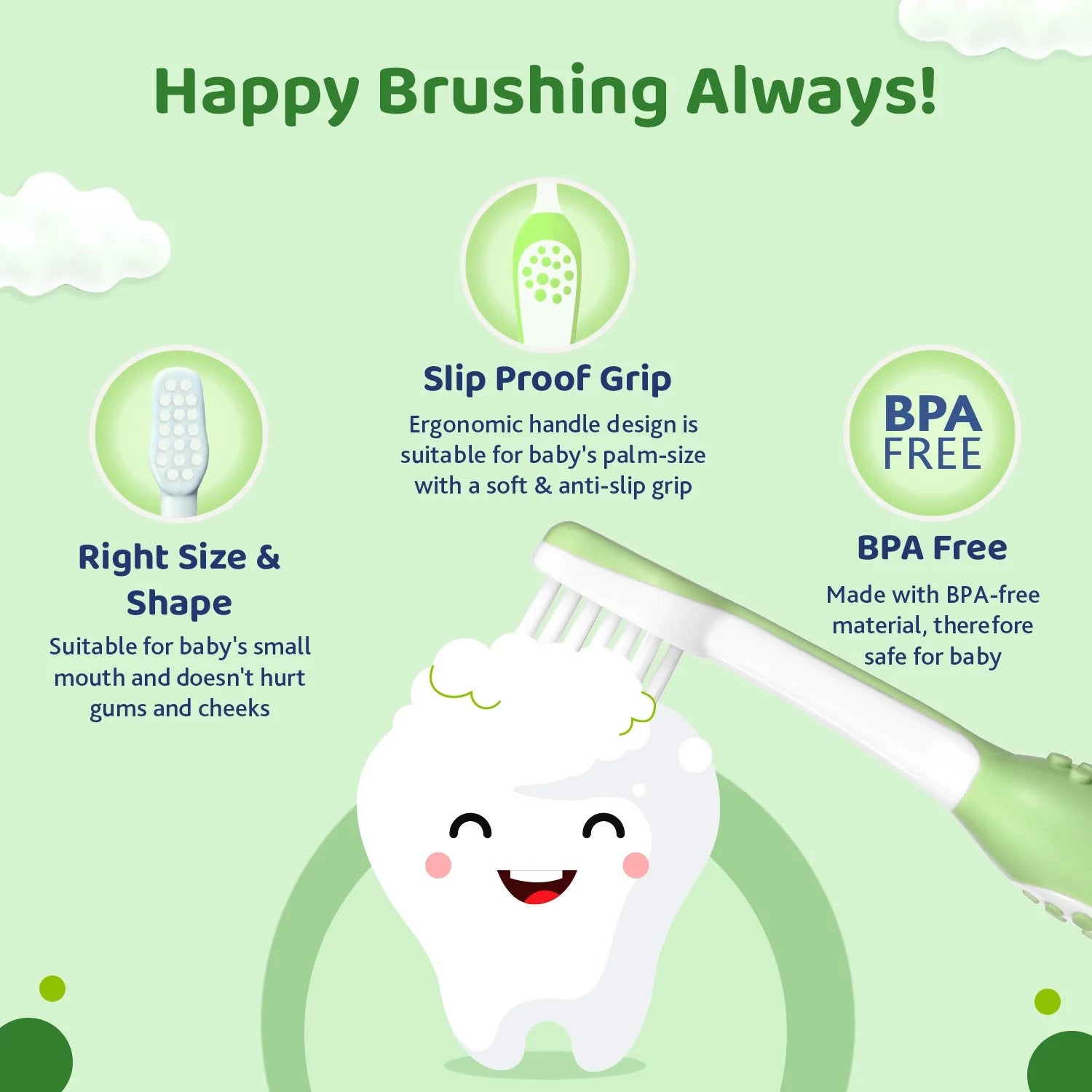 Chicco Toothbrush Green 6M to 36M