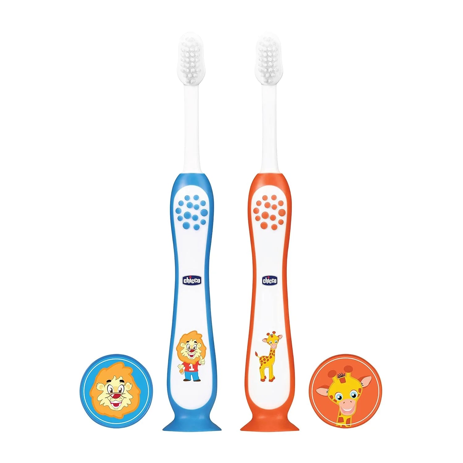 Chicco Toothbrush Set 3Y to 8Y Blue and Orange Pack of 2