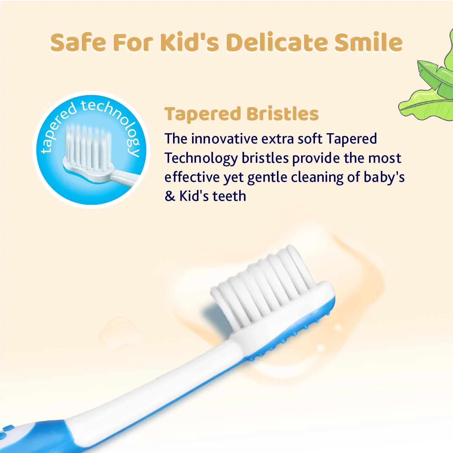 Chicco Toothbrush Set 3Y to 8Y Blue and Orange Pack of 2