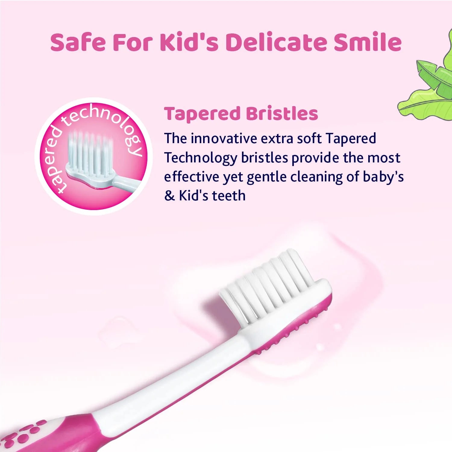 Chicco Toothbrush Set 3Y to 8Y Pink Orange & Green Pack of 3
