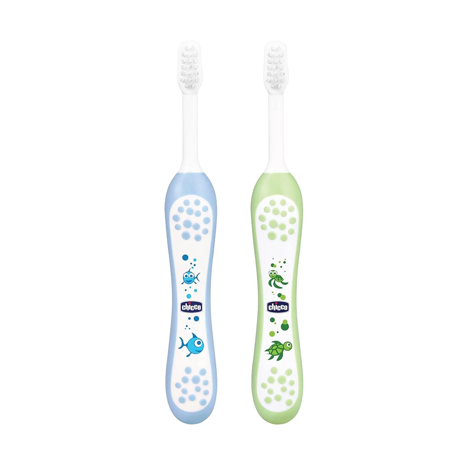 Chicco Toothbrush Set 6M to 36M Blue & Green Pack of 2