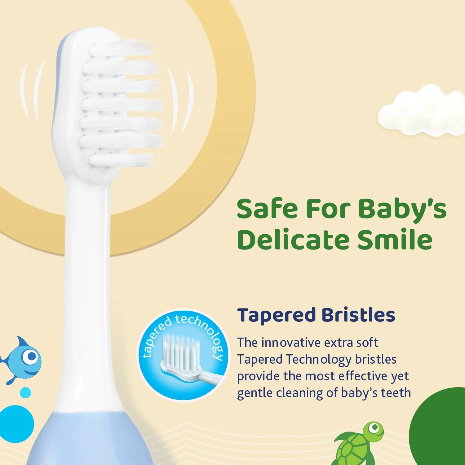 Chicco Toothbrush Set 6M to 36M Blue & Green Pack of 2