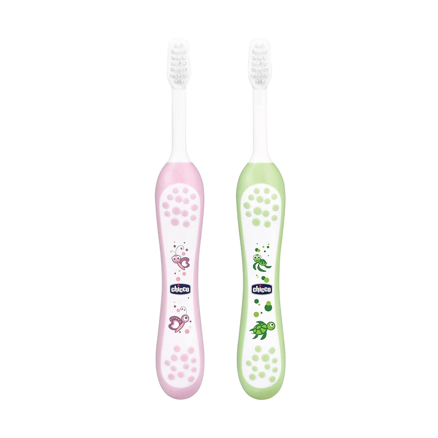 Chicco Toothbrush Set 6M to 36M Pink & Green Pack of 2