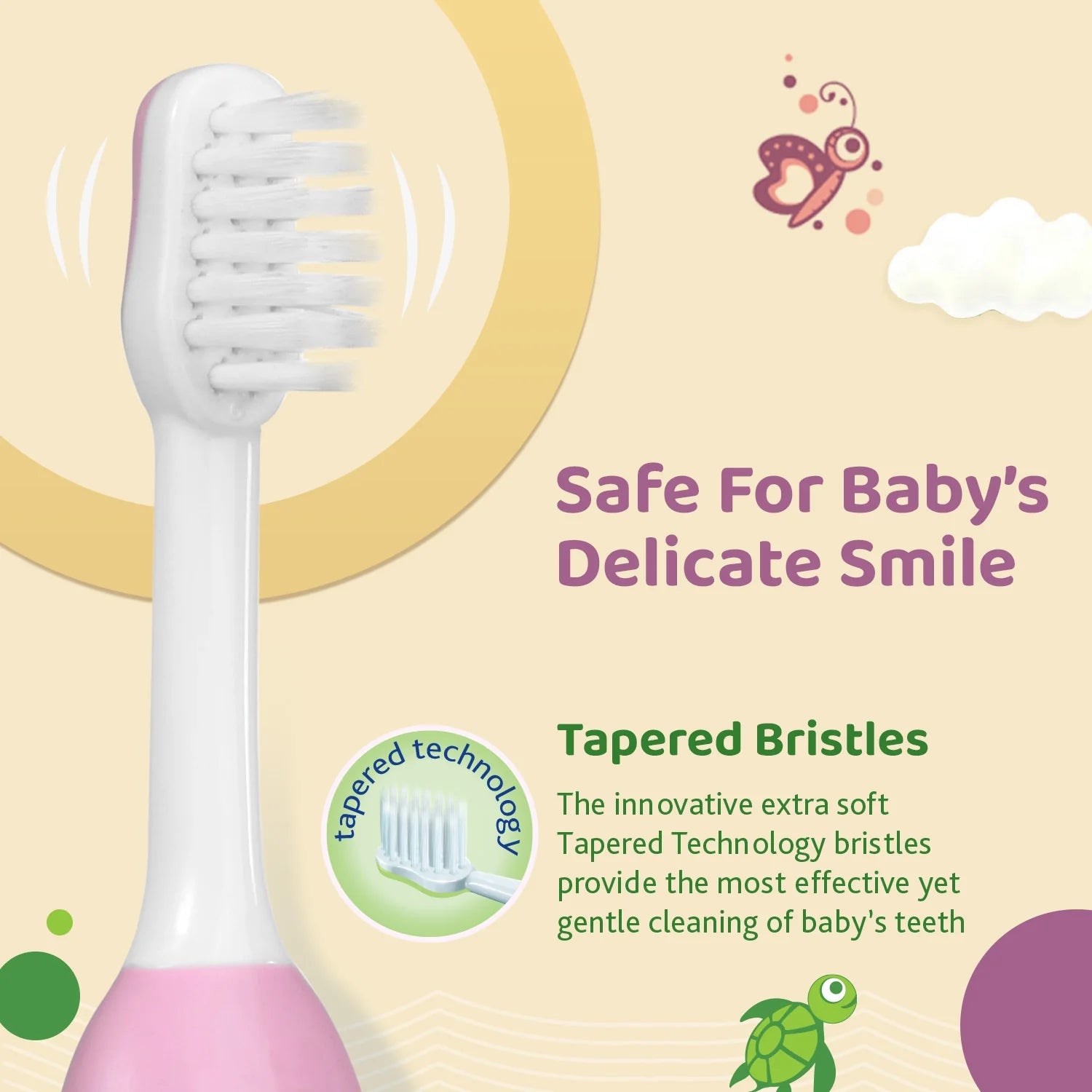 Chicco Toothbrush Set 6M to 36M Pink & Green Pack of 2