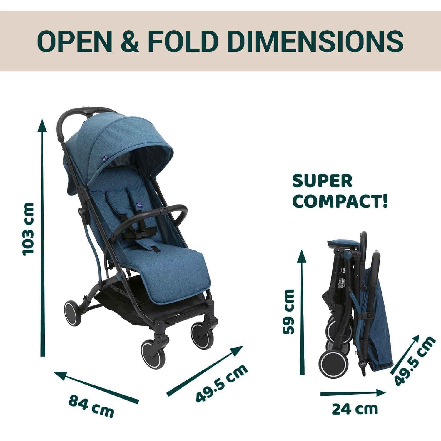 chicco Trolleyme Stroller Calypso Blue