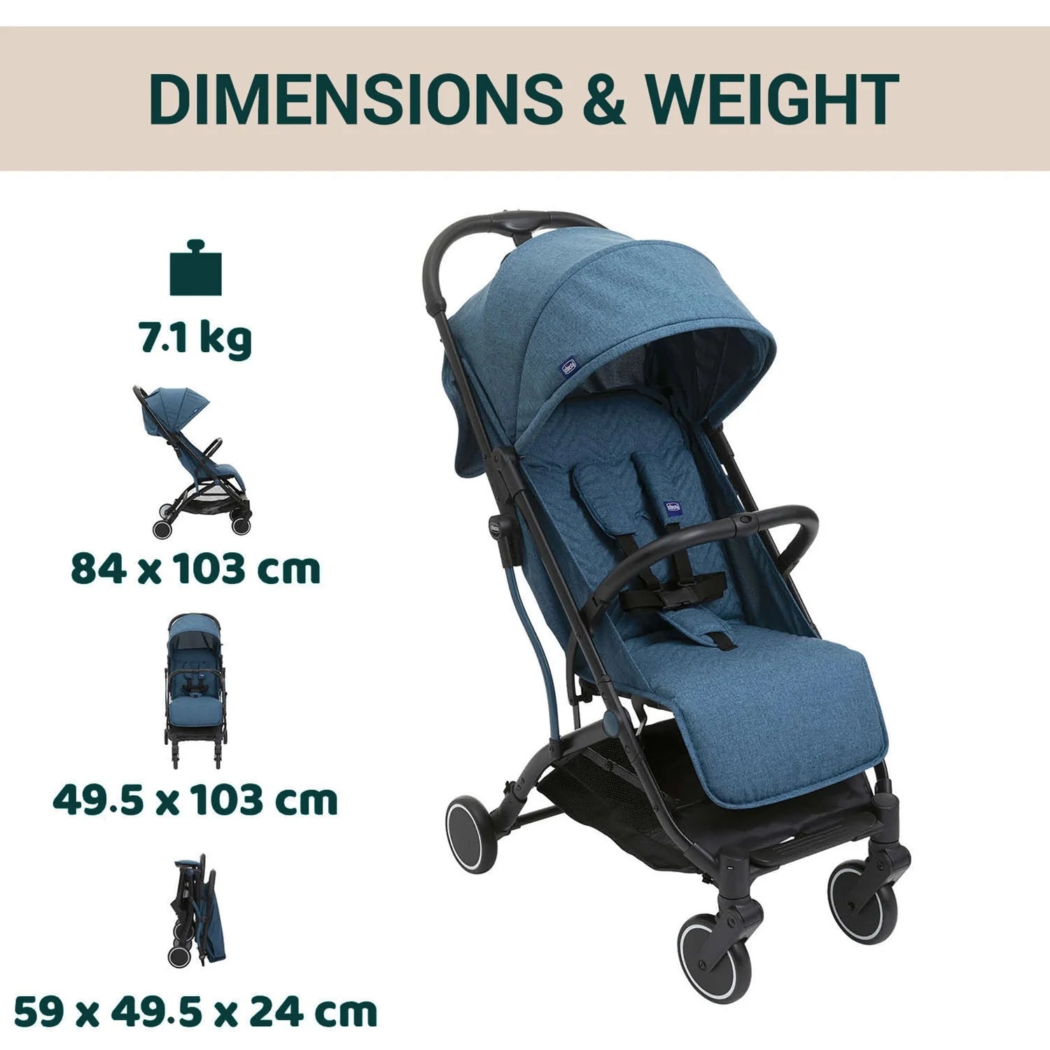 chicco Trolleyme Stroller Calypso Blue