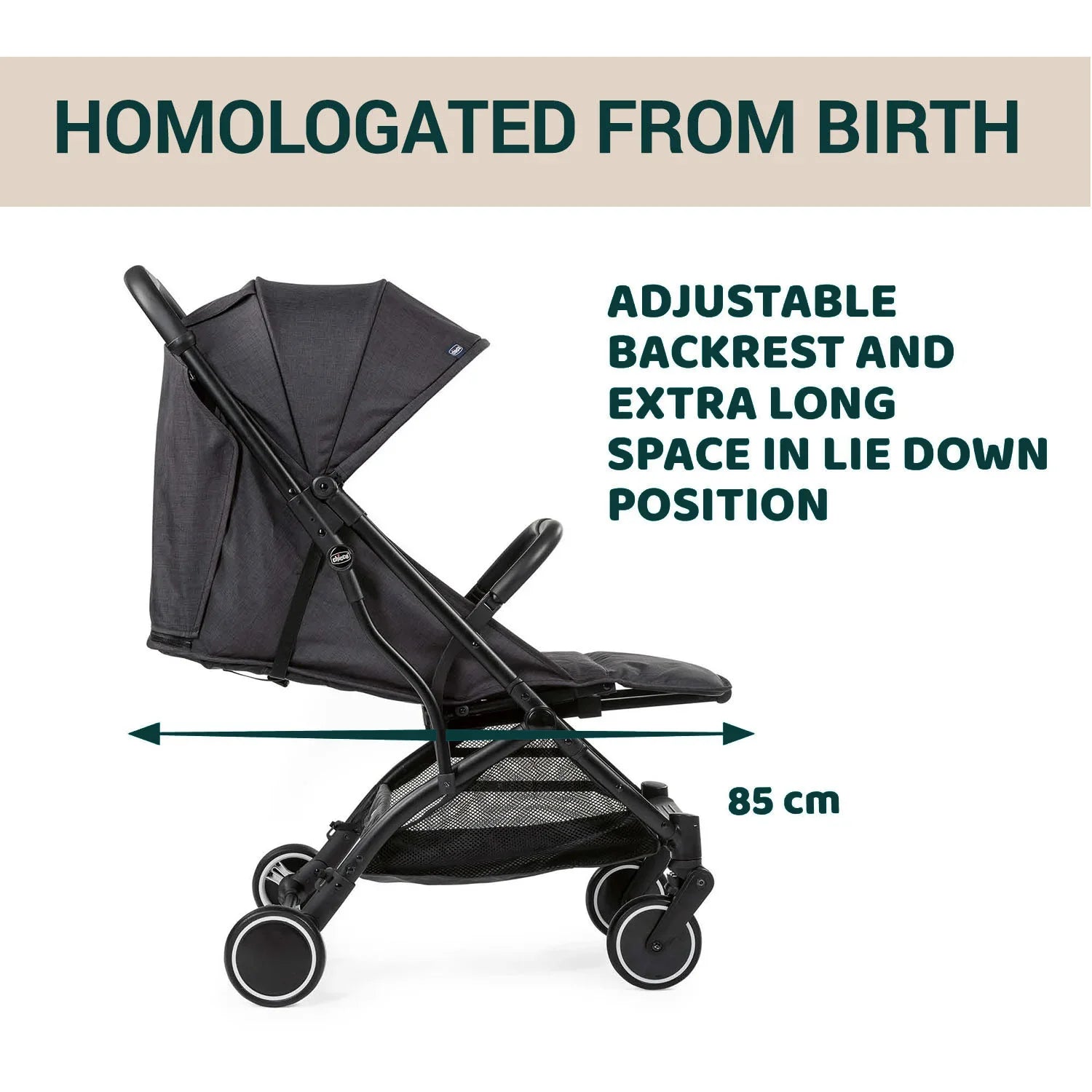 chicco TrolleyMe Stroller Stone