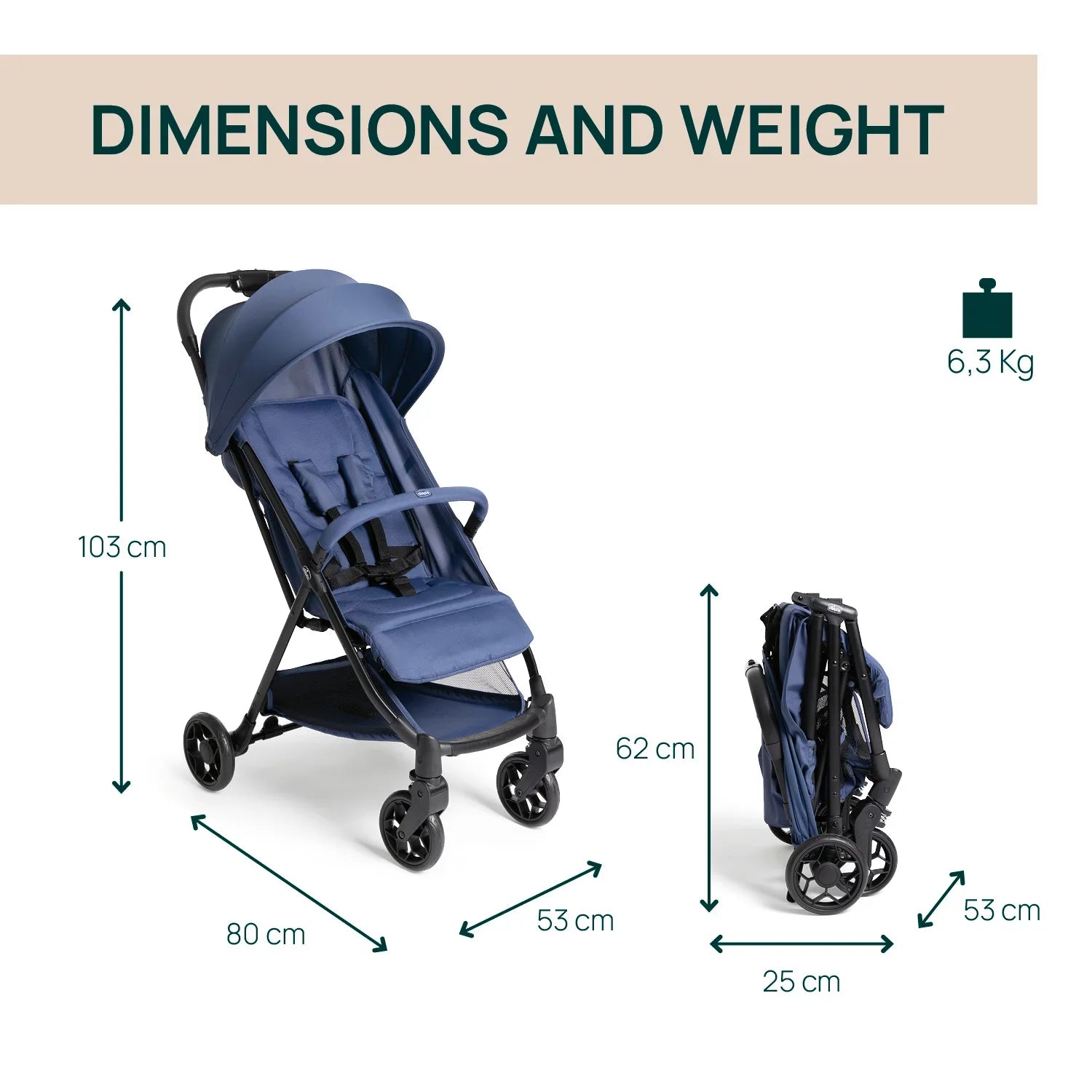 chicco Urbino Royal Blue Stroller