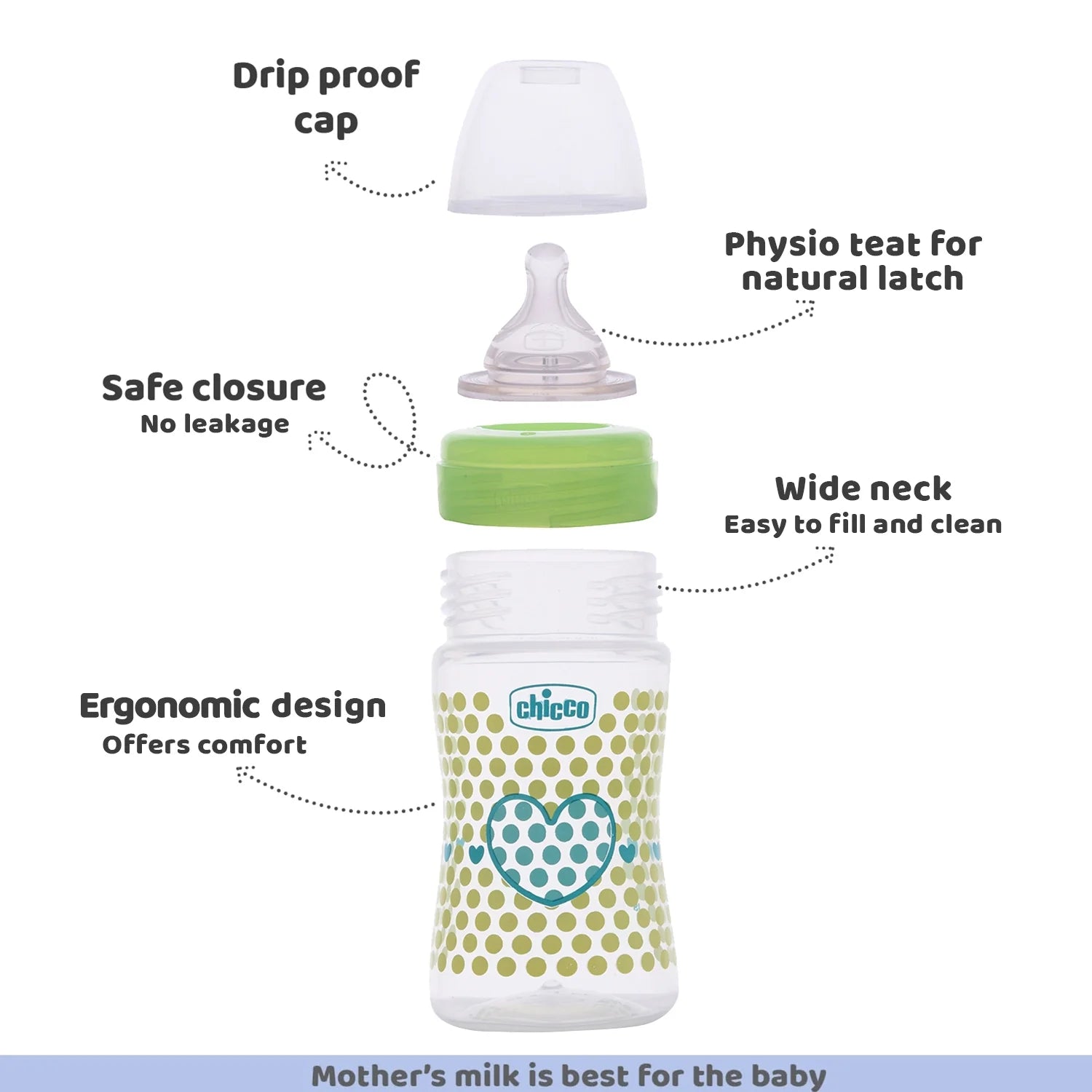 Chicco Well Being Bipack Slow Flow Bottle 150ml 0M+ Pink & Green