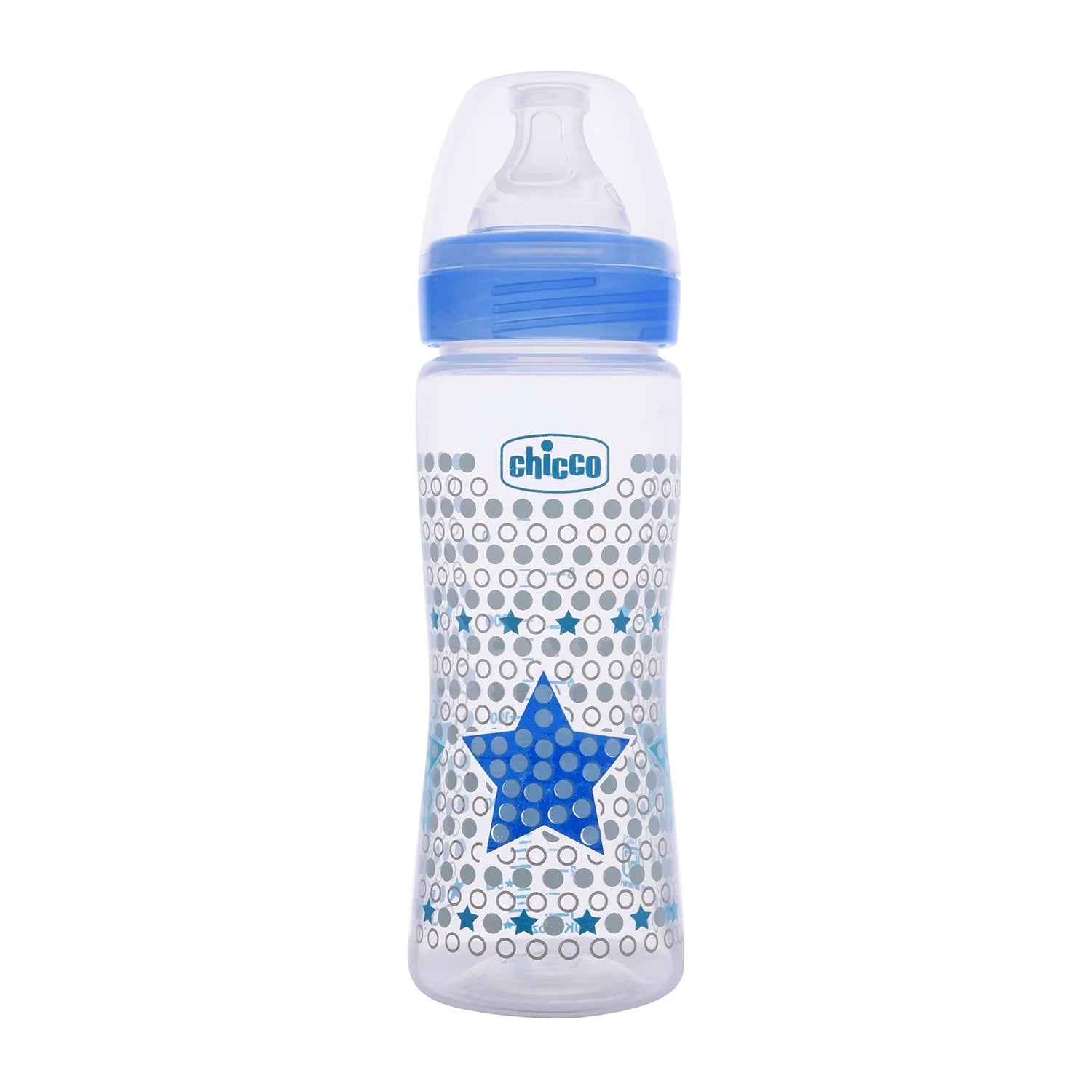 Chicco Well Being Fast Flow Baby Bottle 330ml  6M+ Blue