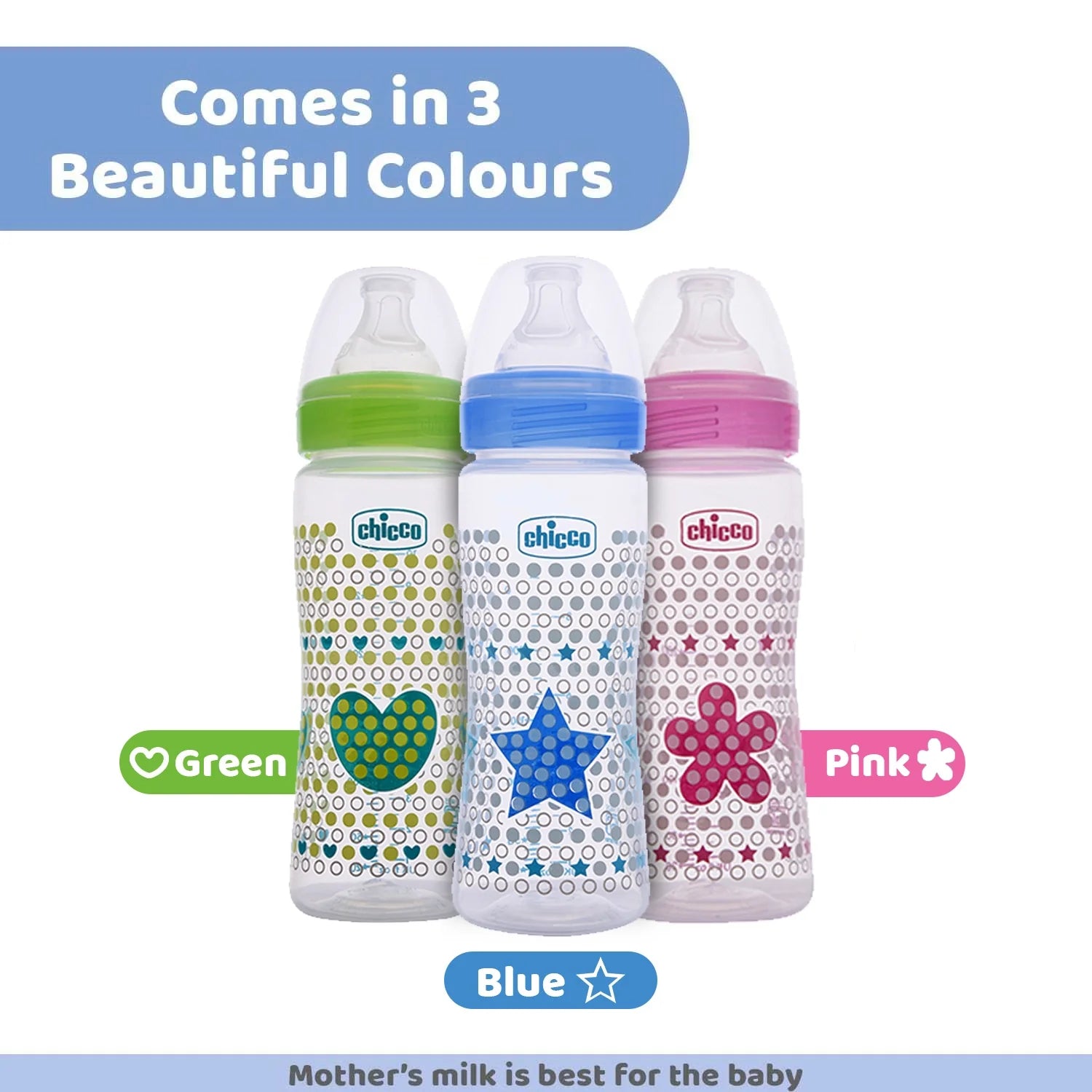 Chicco Well Being Fast Flow Baby Bottle 330ml 6M+ Pink