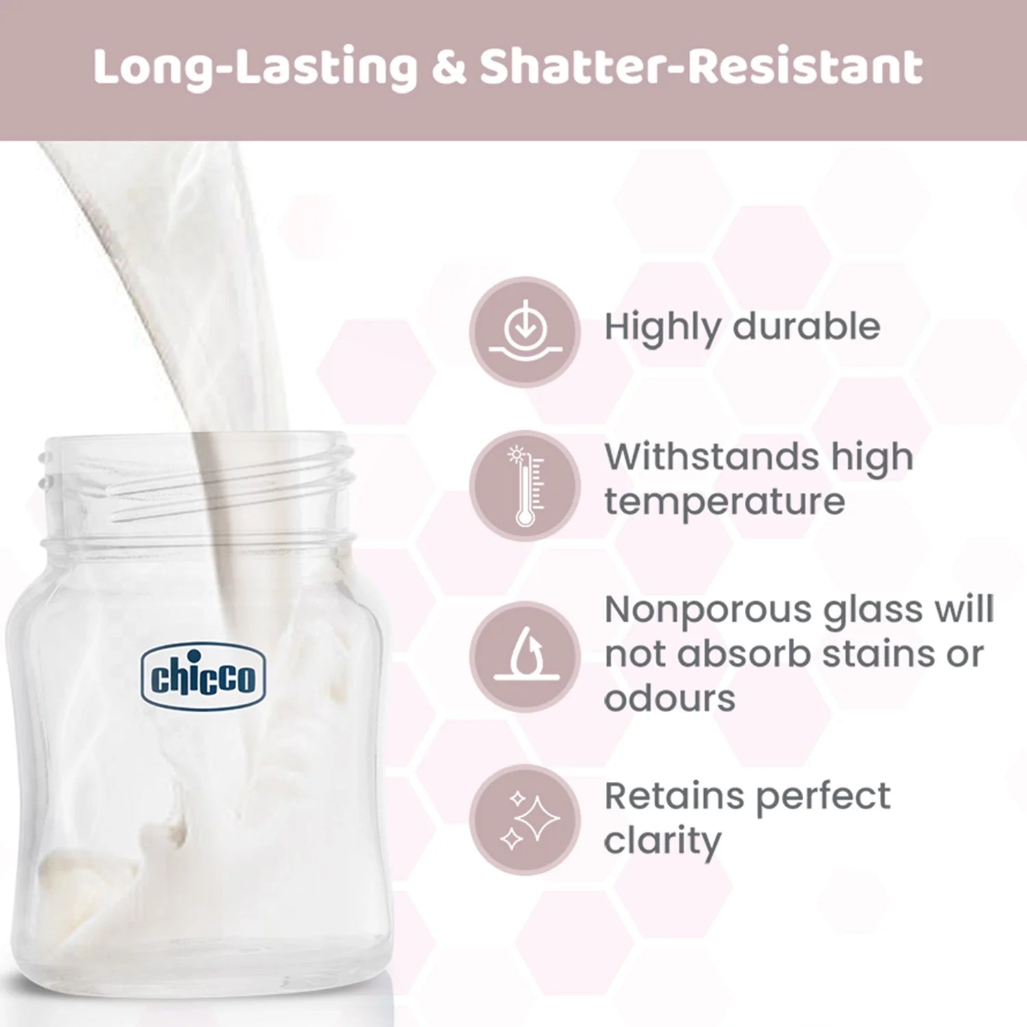 Chicco Well Being Glass Feeding Bottle 120ml  Neutral Slow Flow 0M+