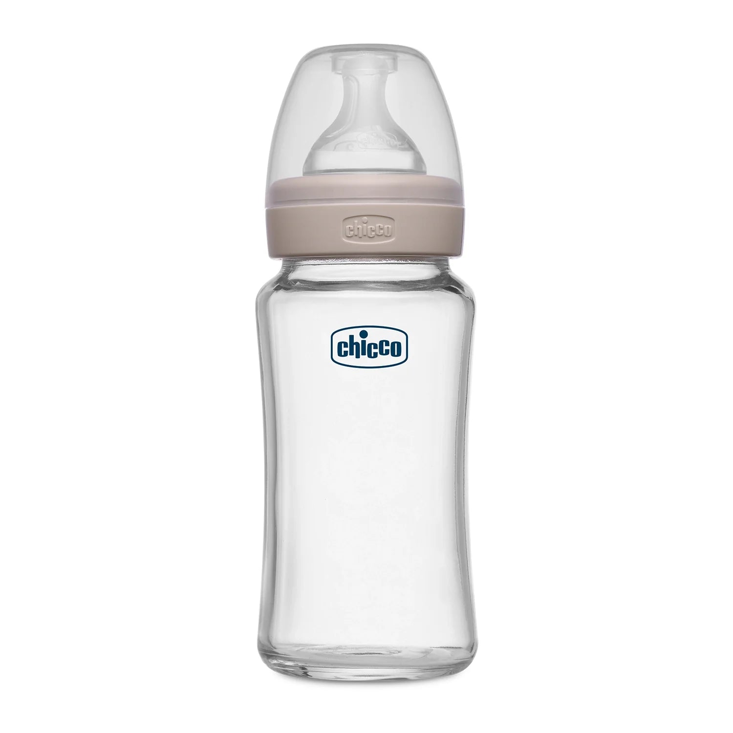 Chicco Well Being Glass Feeding Bottle 240ml Neutral Medium Flow 2M+