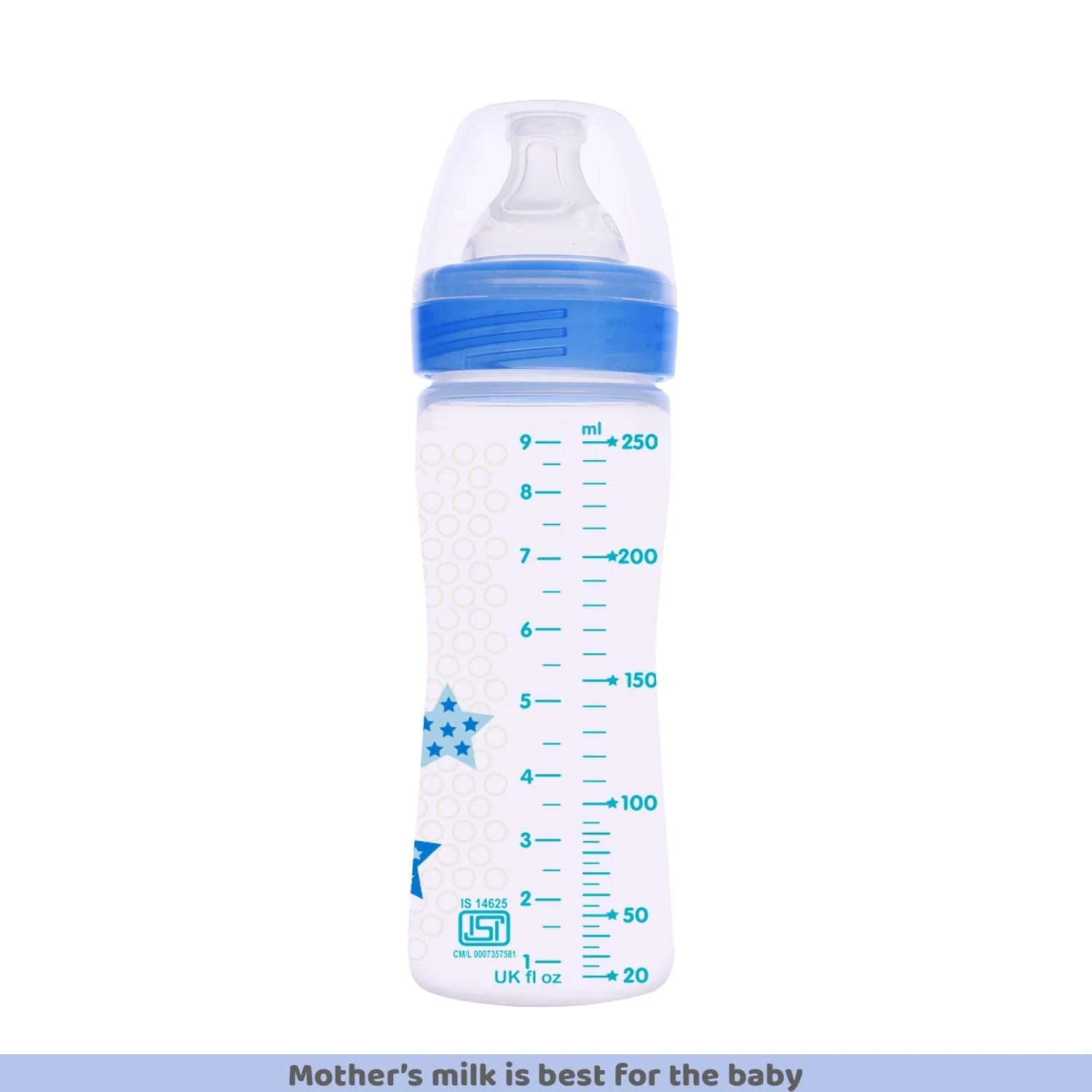 Chicco Well Being Medium Flow Baby Bottle 250ml 2M+ Blue
