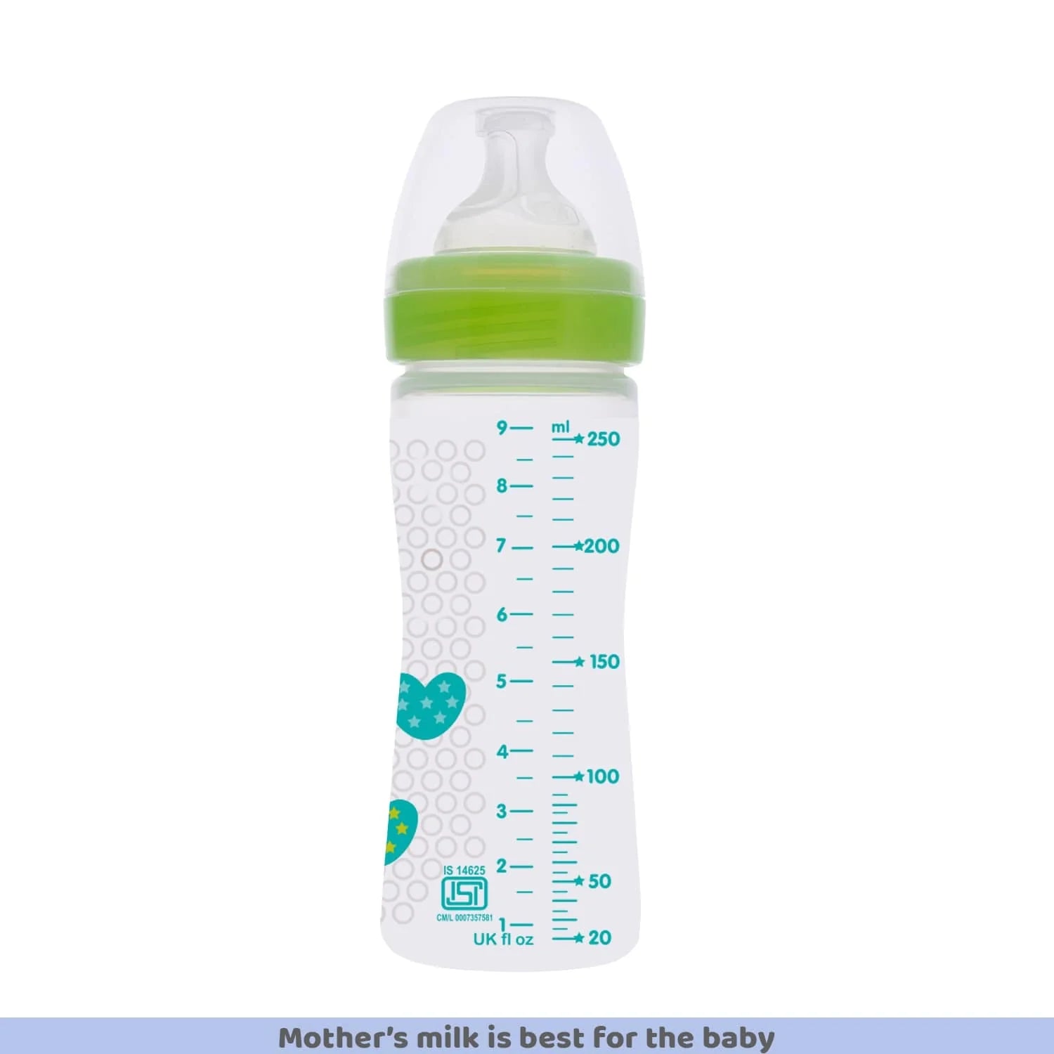 Chicco Well Being Medium Flow Baby Bottle 250ml  2M+ Green