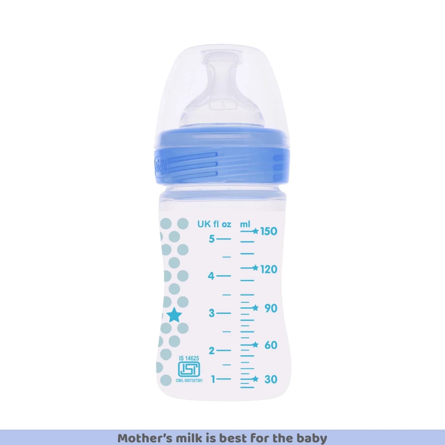 Chicco Well Being Slow Flow Baby Bottle 150ml 0M+ Blue