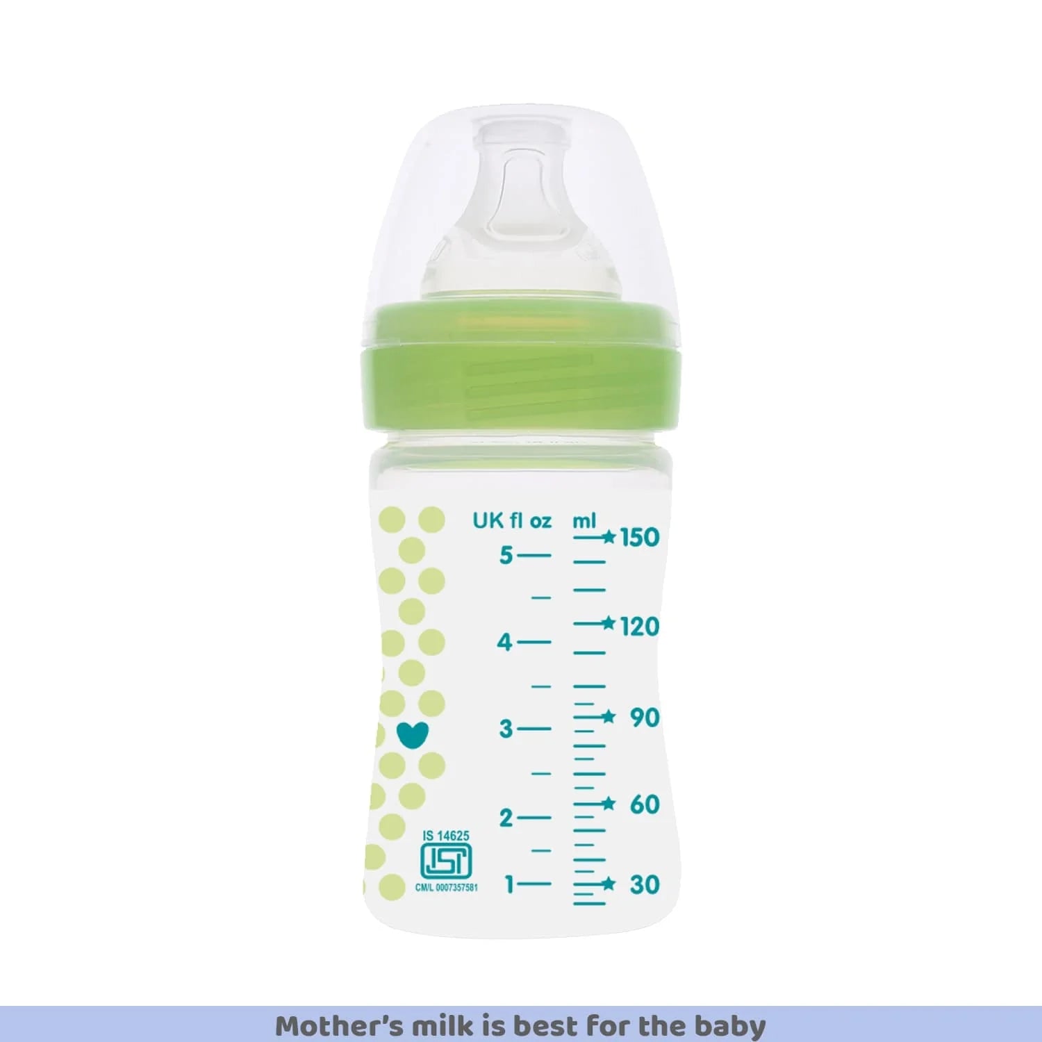 Chicco Well Being Slow Flow Baby Bottle 150ml 0M+ Green