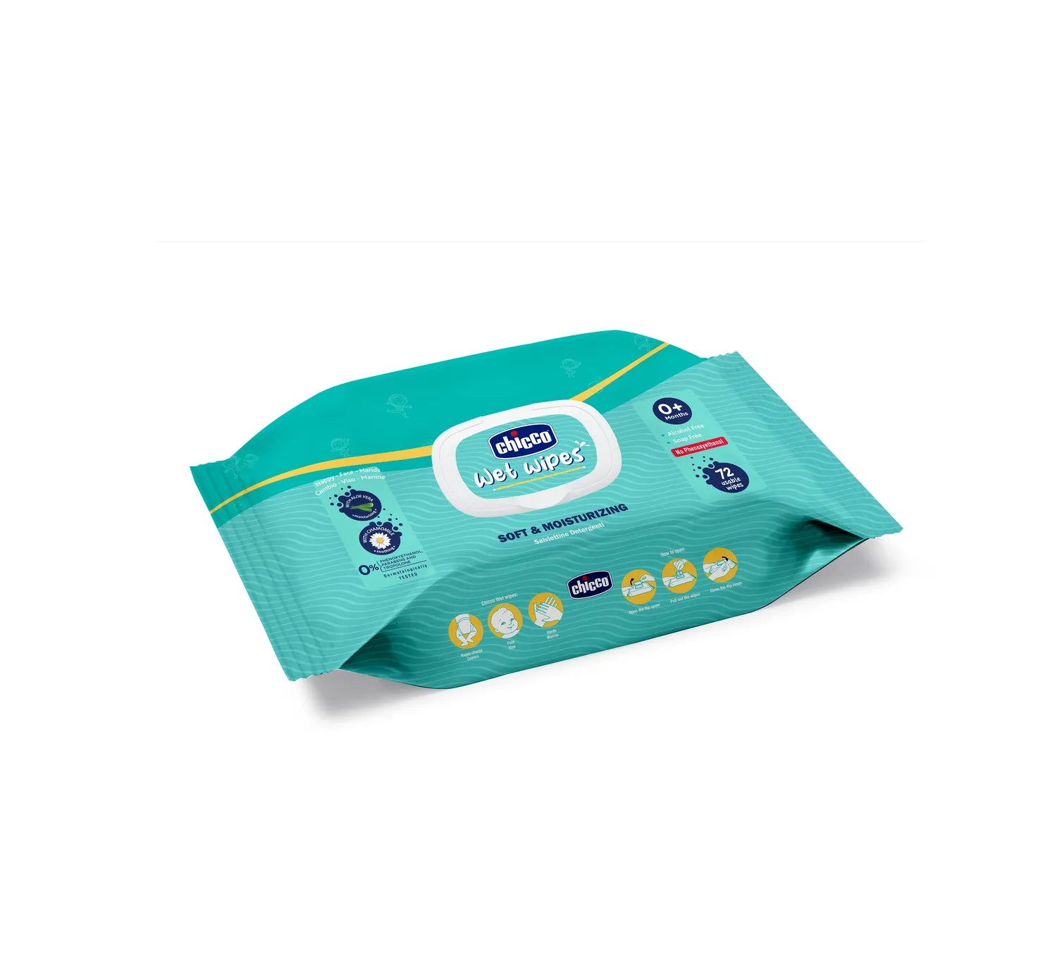 Chicco Wet Wipes Fliptop Pack of 1 72 Pcs