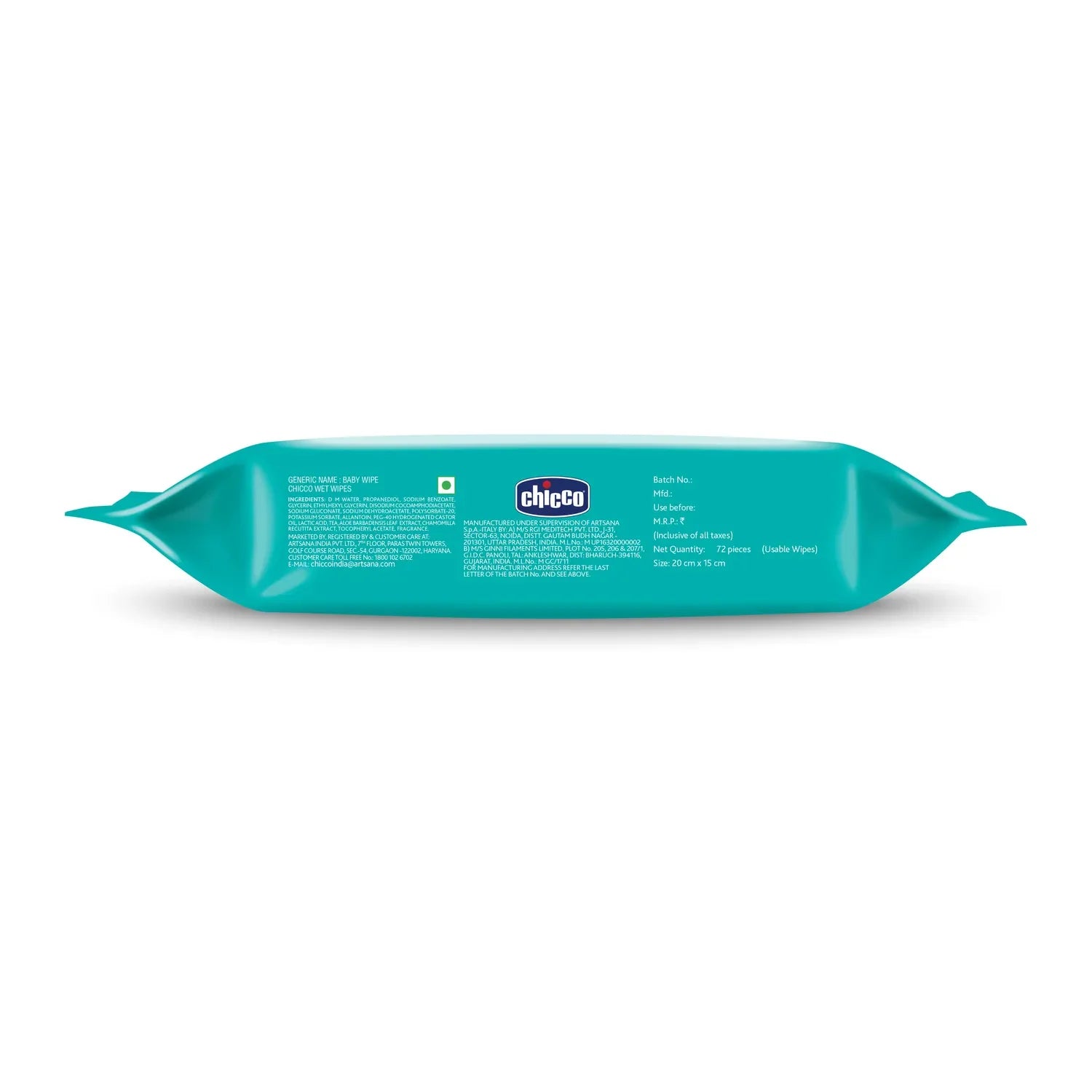 Chicco Wet Wipes Fliptop Pack of 1 72 Pcs