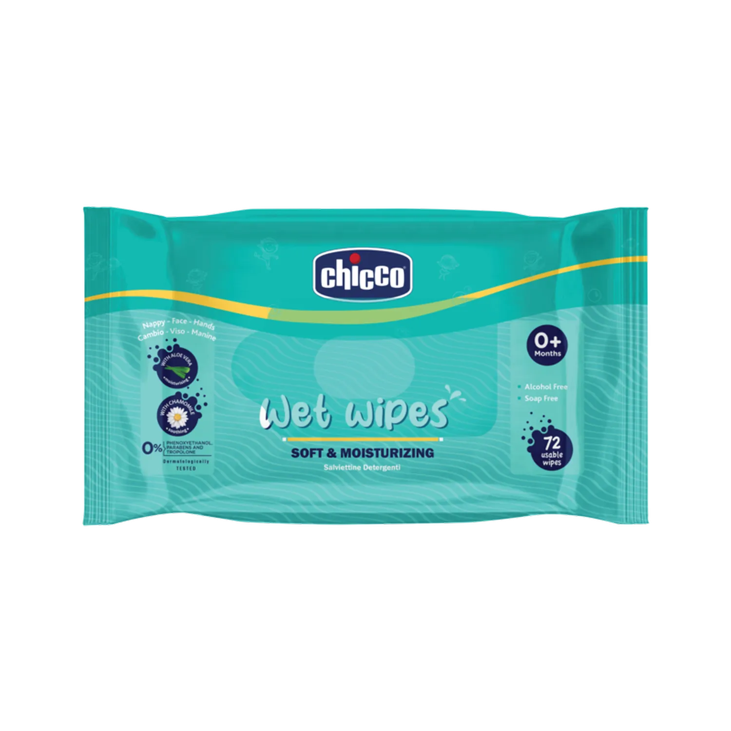 Chicco Wet Wipes Sticker Pack of 1  72 Pcs
