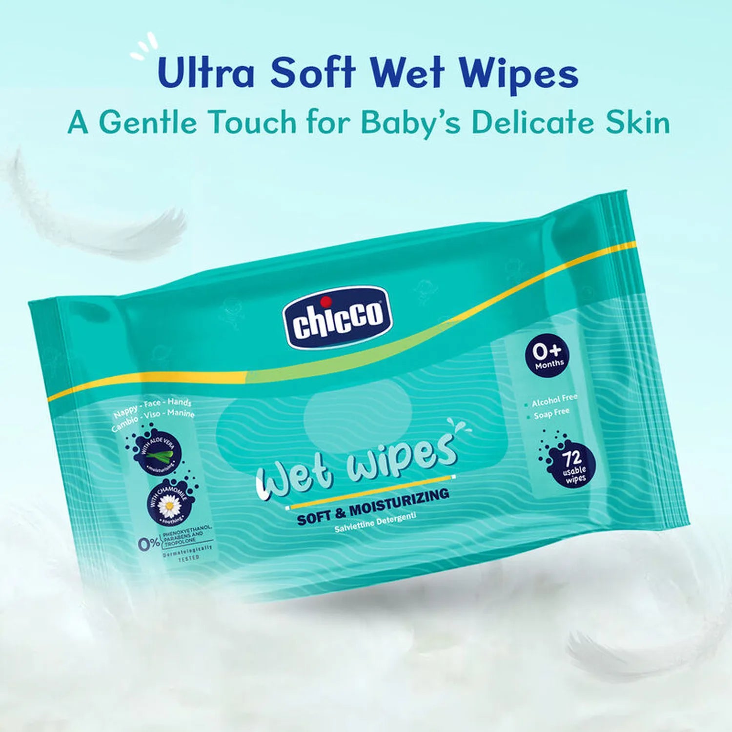 Chicco Wet Wipes Sticker Pack of 1  72 Pcs