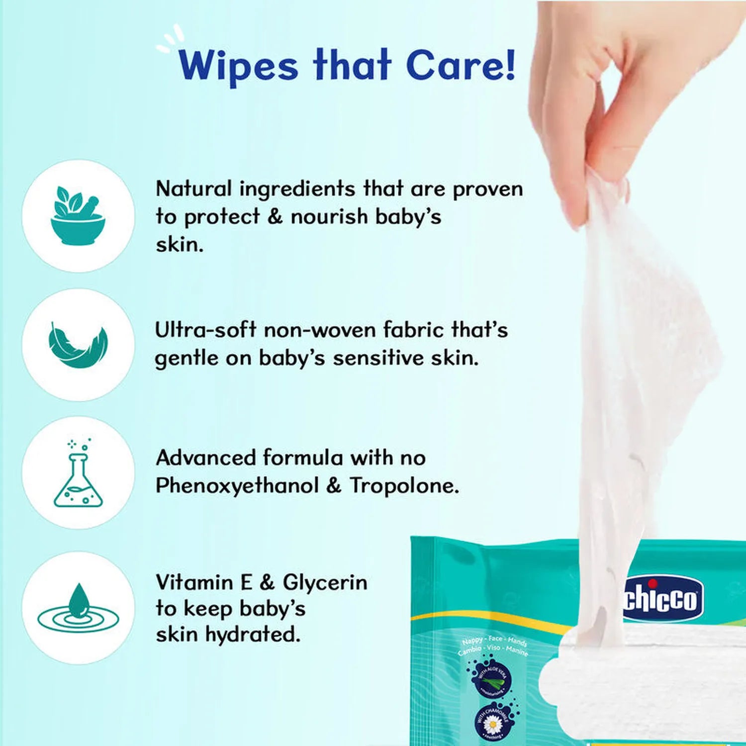 Chicco Wet Wipes Sticker Pack of 1  72 Pcs