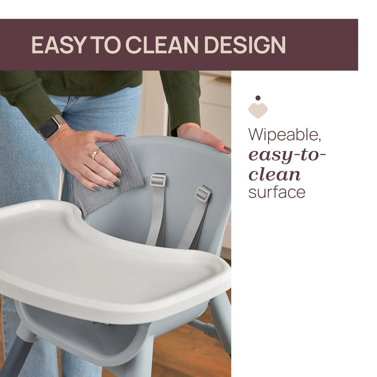 Chicco Zest Highchair Moon Grey