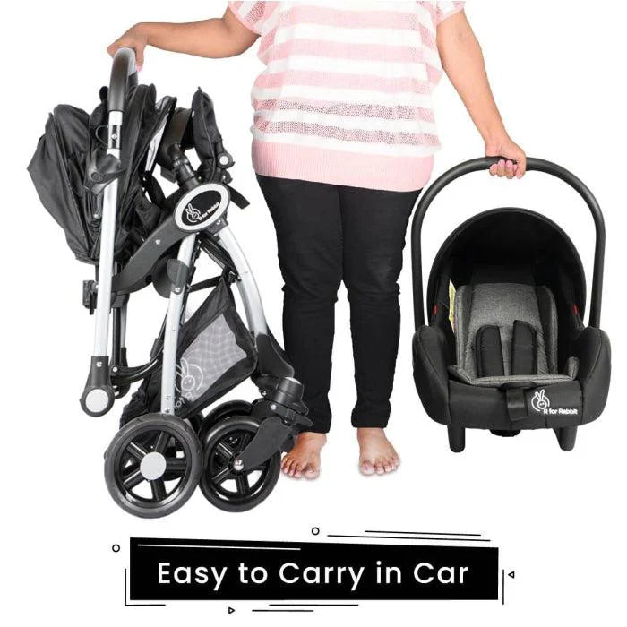 R for Rabbit Chocolate Ride Travel System Easy To Fold, Reversible Handle, Easy Attachment Of Infant Car Seat